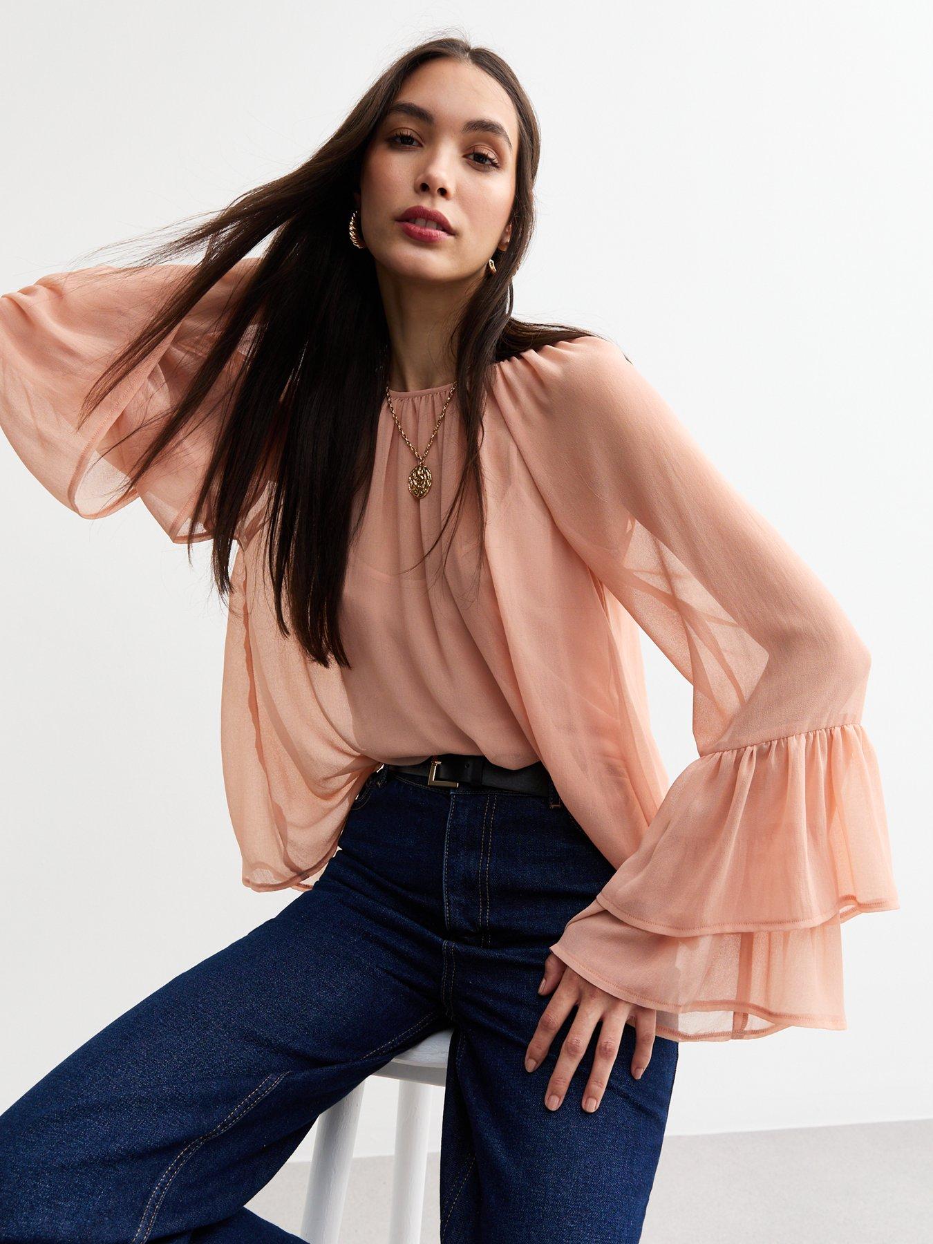 Pink chiffon blouse on sale