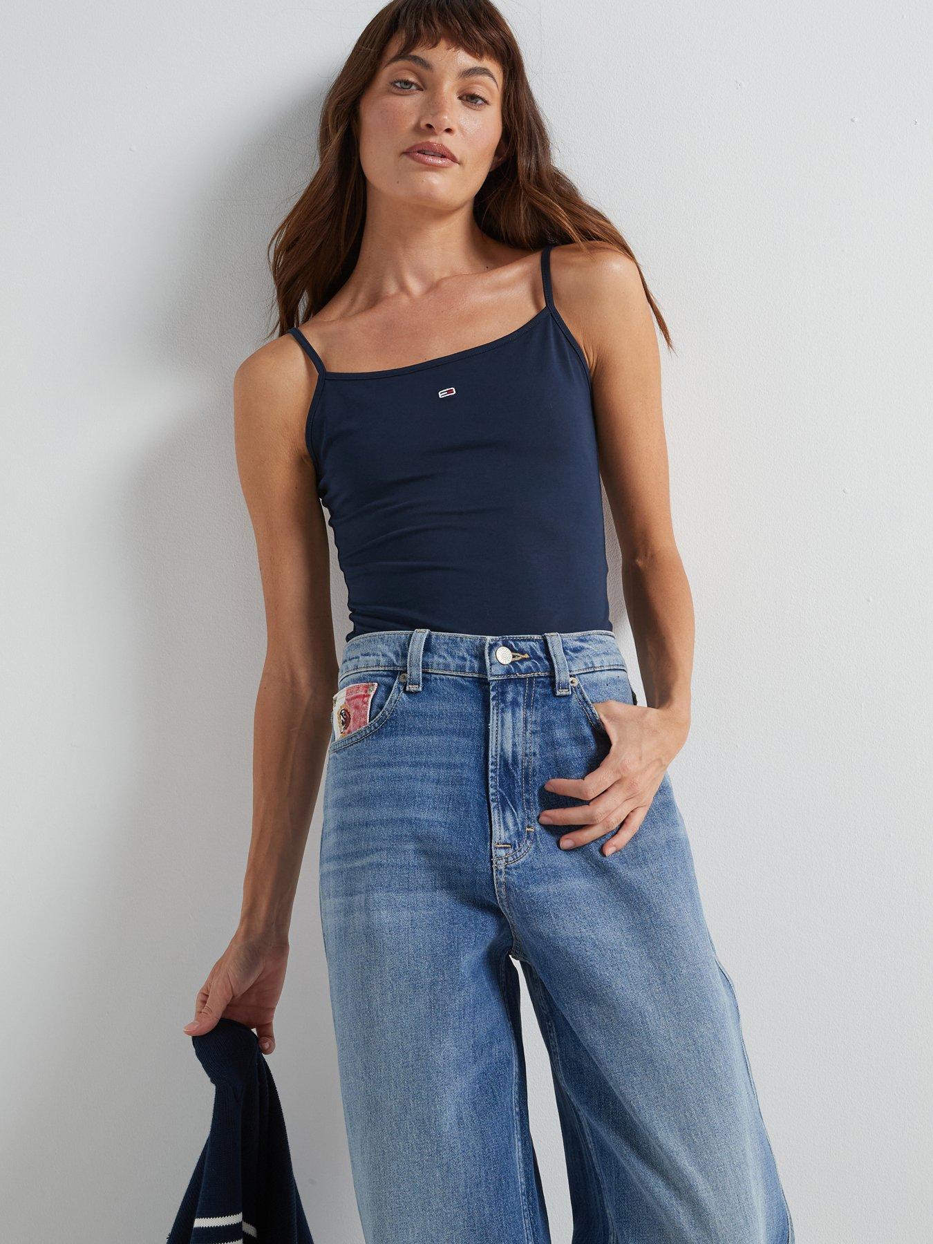 undefined Mini Badge Vest Top - Navy