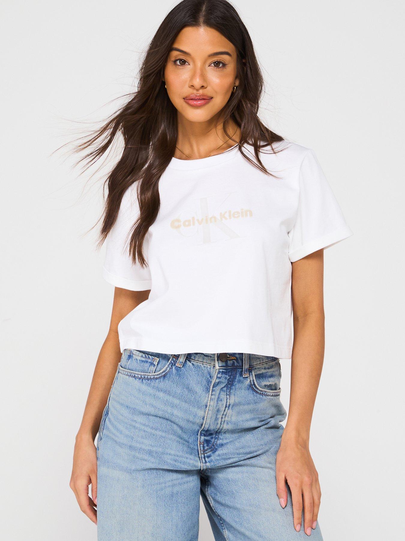 undefined Monogram Logo Cropped T-shirt - White