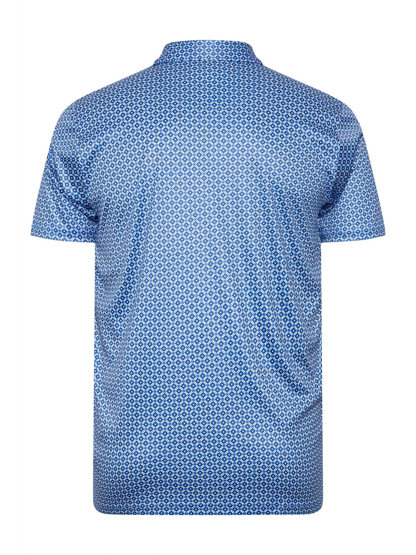 Image 2 of 3 of BadRhino Big &amp; Tall Printed Golf Polo Shirt - Blue