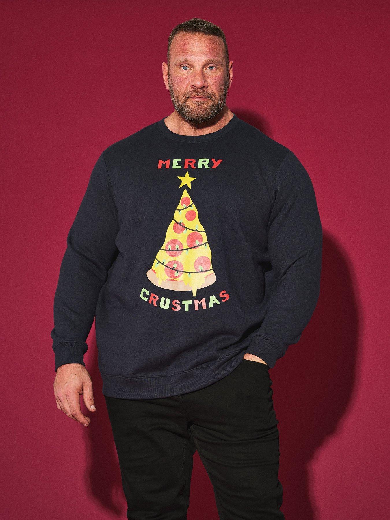 undefined Big  &  Tall Christmas Sweatshirt - Blue