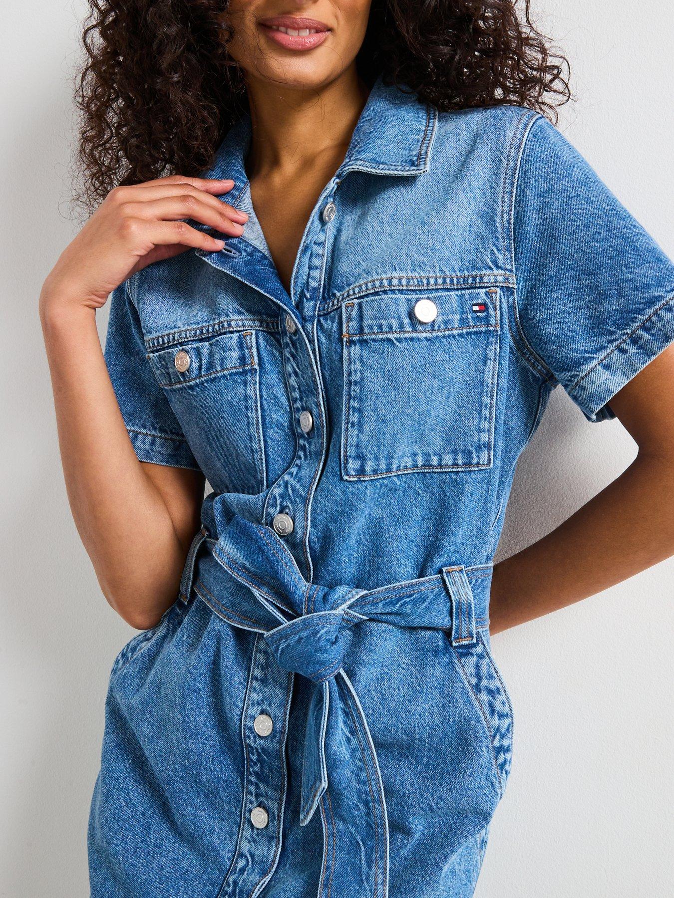 Denim Dress Blue Mini Dress Uk Blue Denim Mini Dress With Cap