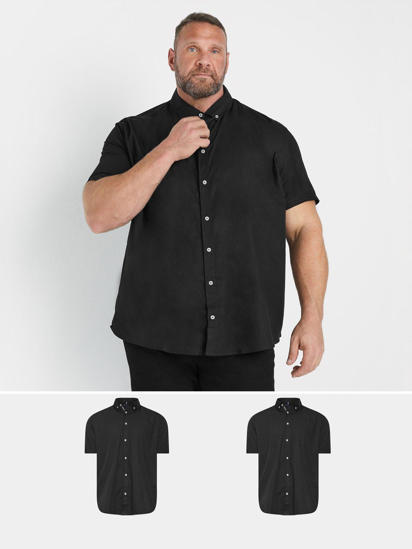 undefined Big  &  Tall 2 Pack Short Sleeve Poplin Shirt - Black