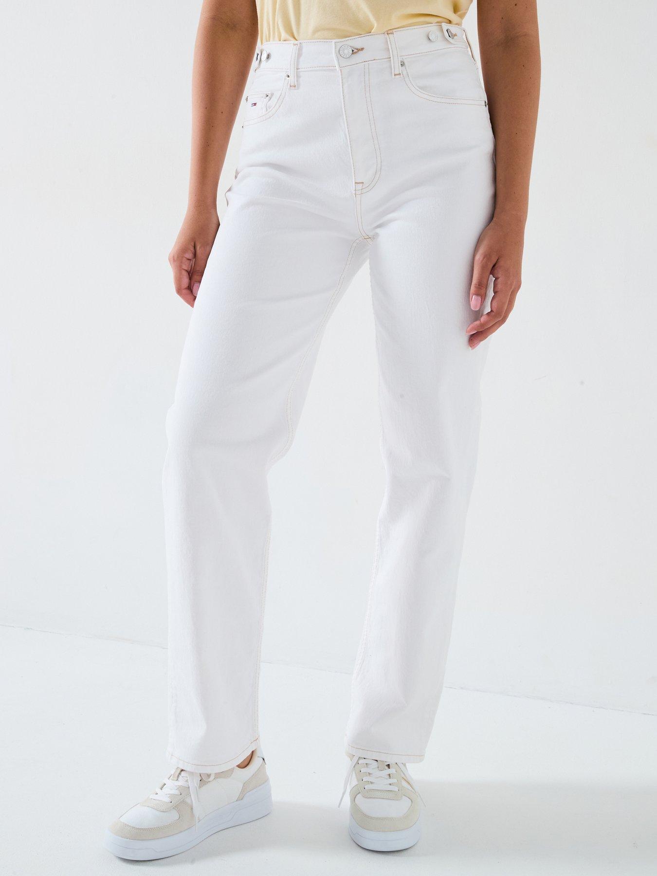 undefined Layla High Rise Straight Leg Jeans - White
