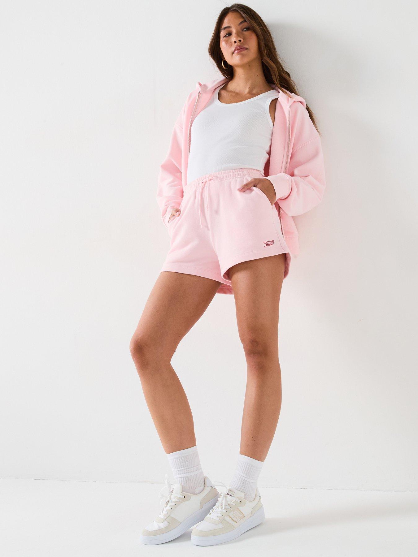 Image 3 of 6 of Tommy Jeans Script Logo Shorts - Pink