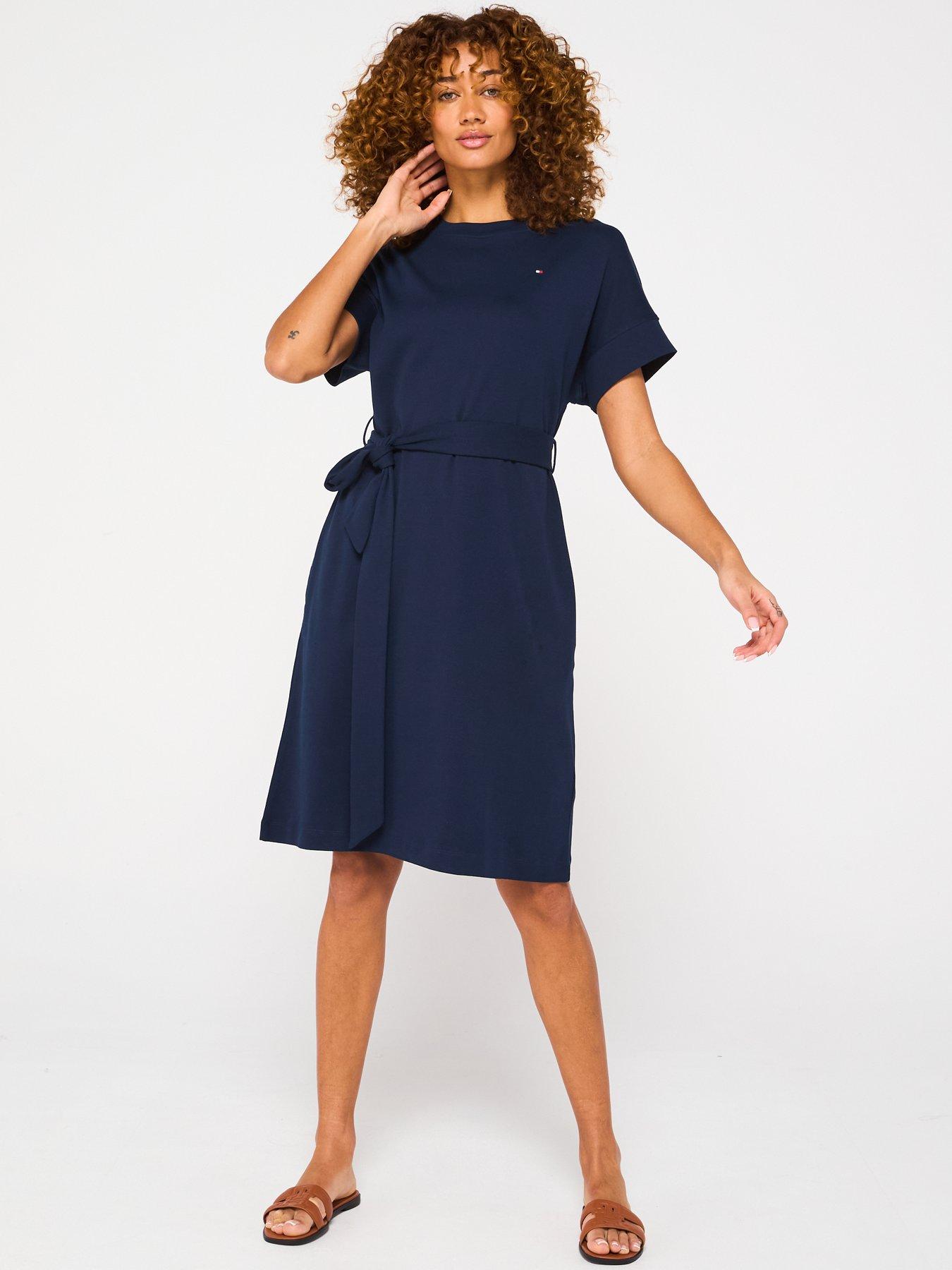 Tommy Hilfiger Tie Waist T-Shirt Dress - Navy | Very