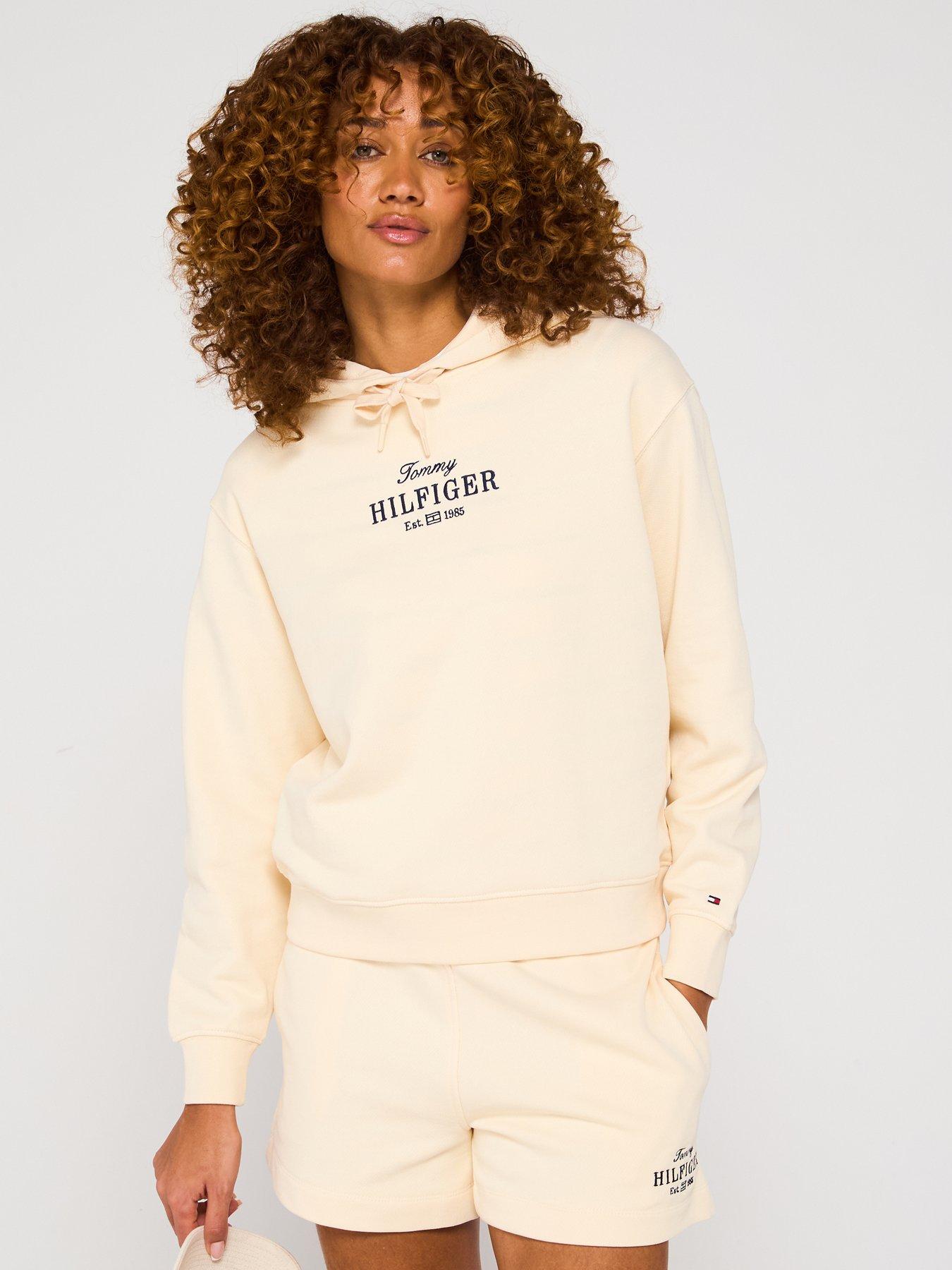 undefined Chest Logo Hoodie - Cream