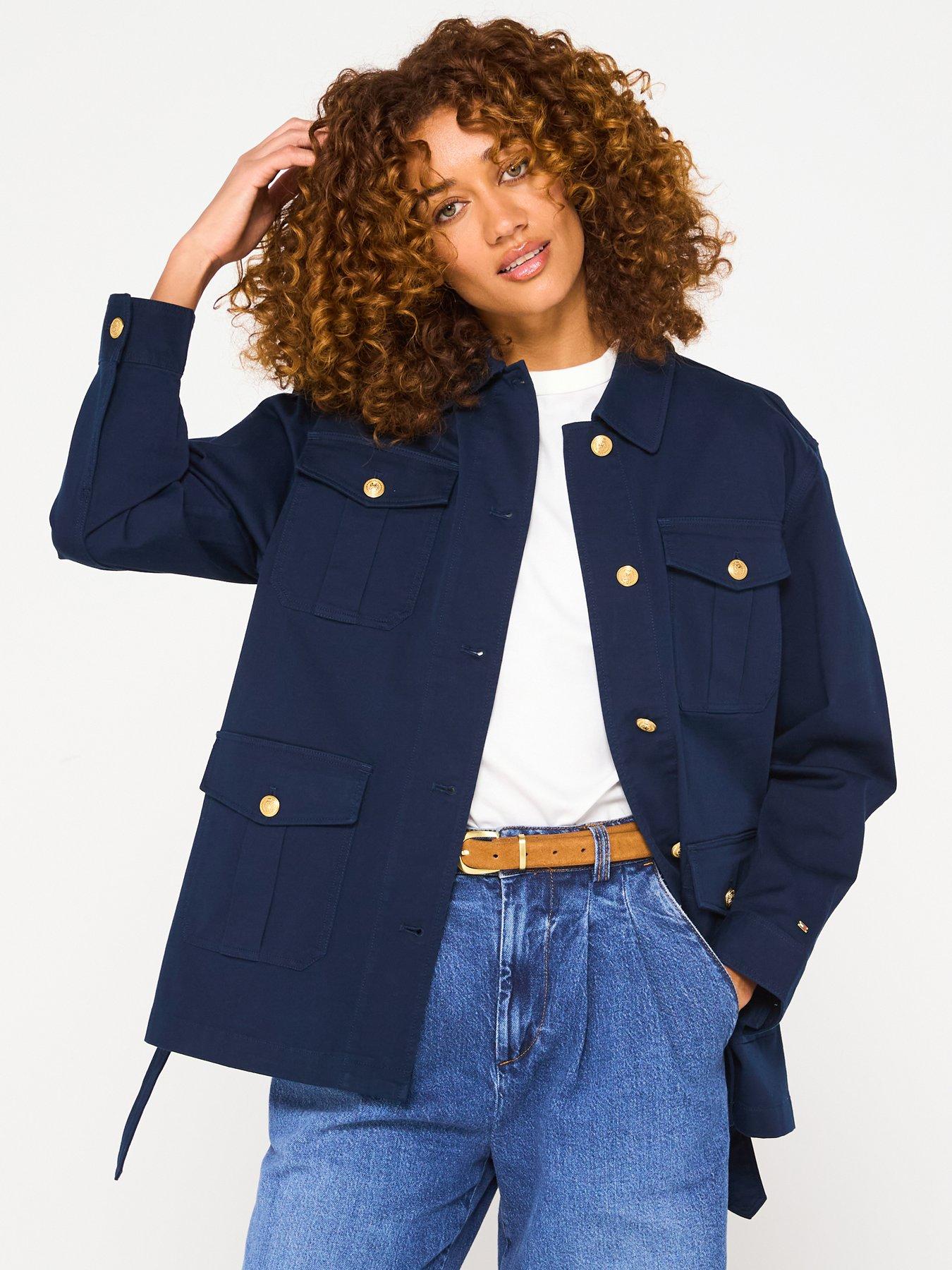 undefined Tie Waist Utility Jackey - Navy