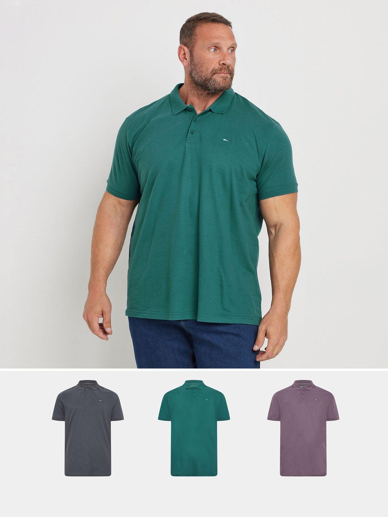 BadRhino Big Tall 3 Pack Plain Polo Shirt Multi