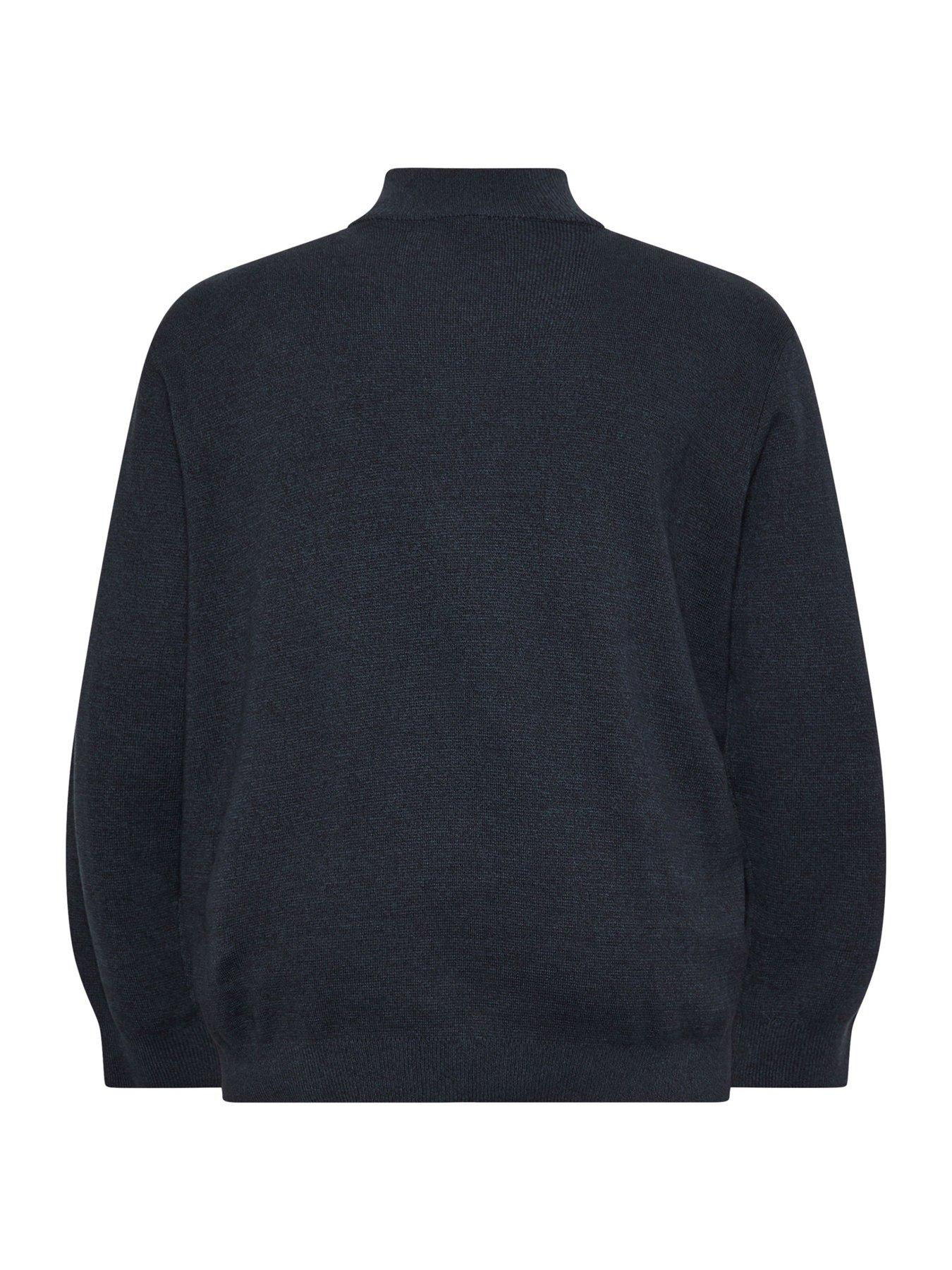 Image 2 of 3 of BadRhino Big &amp; Tall Quarter Zip Knitted Jumper - Blue
