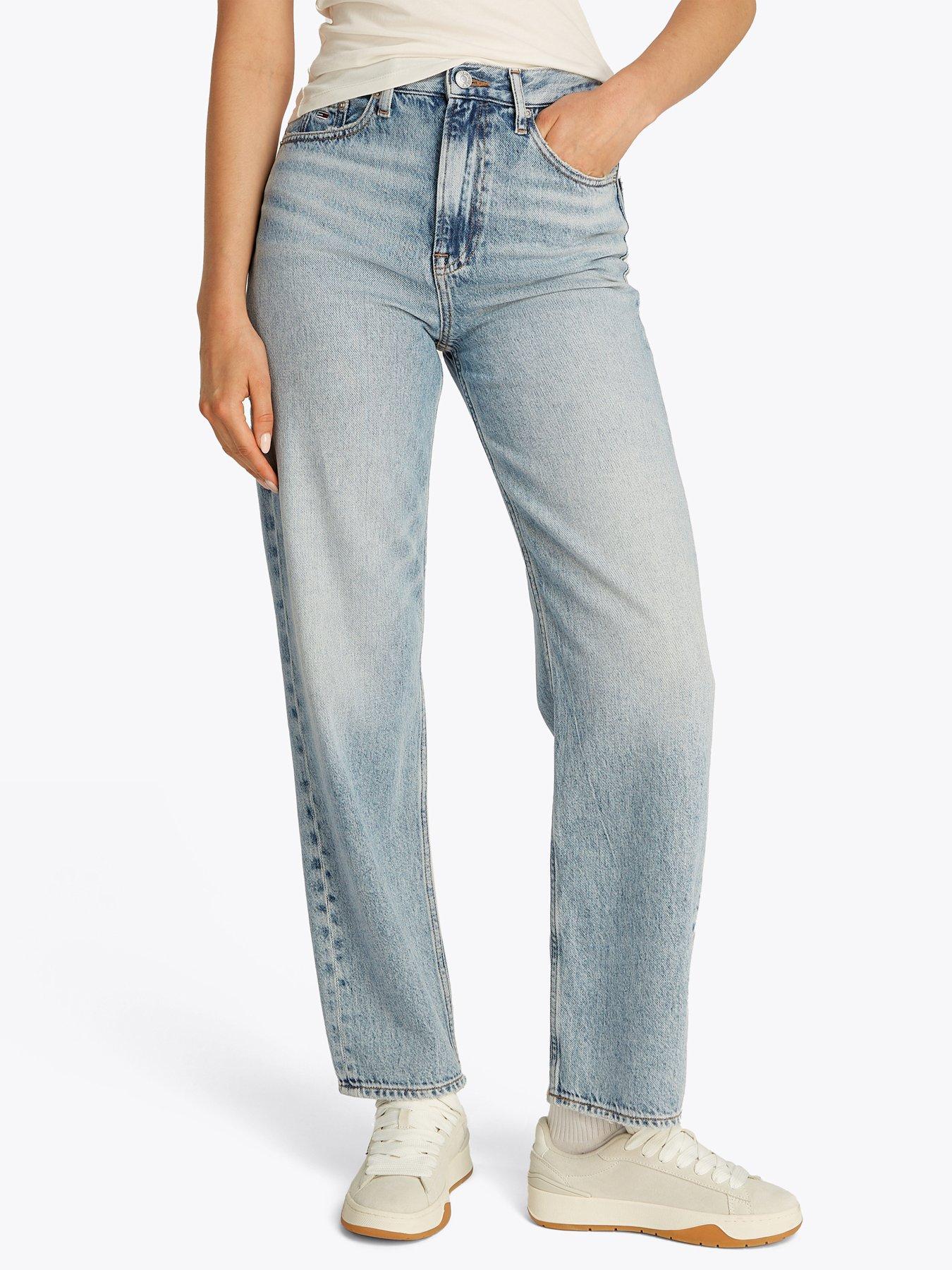 Tommy Jeans Layla High Rise Straight Leg Jean Blue Very