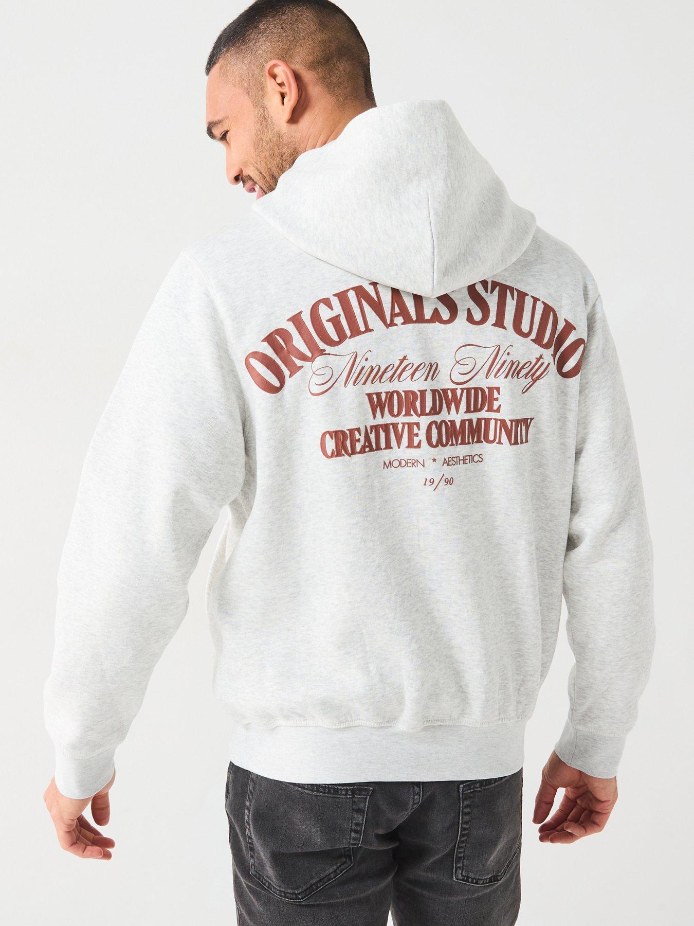 undefined Roxbury Back Logo Overhead Hoodie - Grey