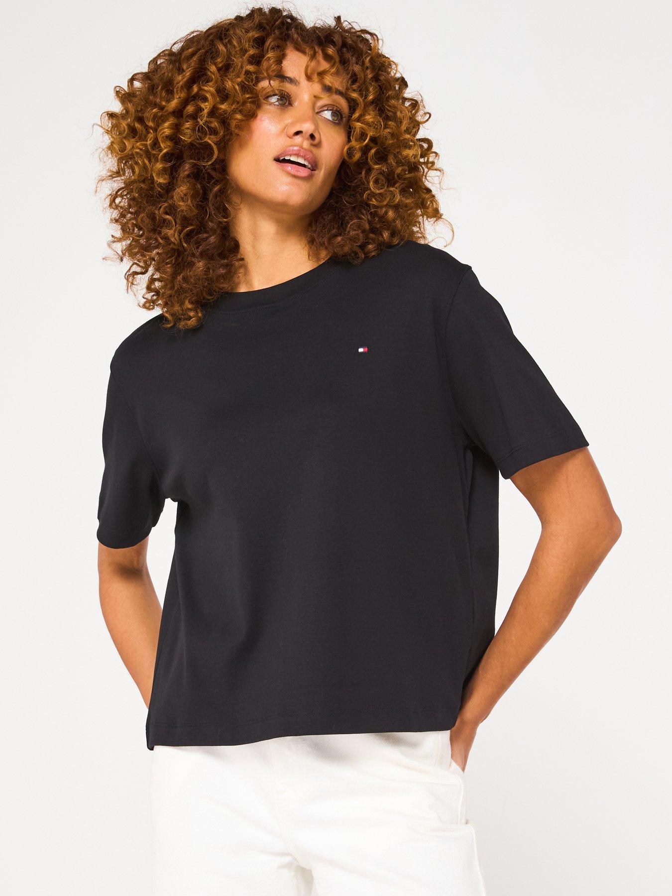 Image of Tommy Hilfiger Mini Logo Oversized T-Shirt - Black
