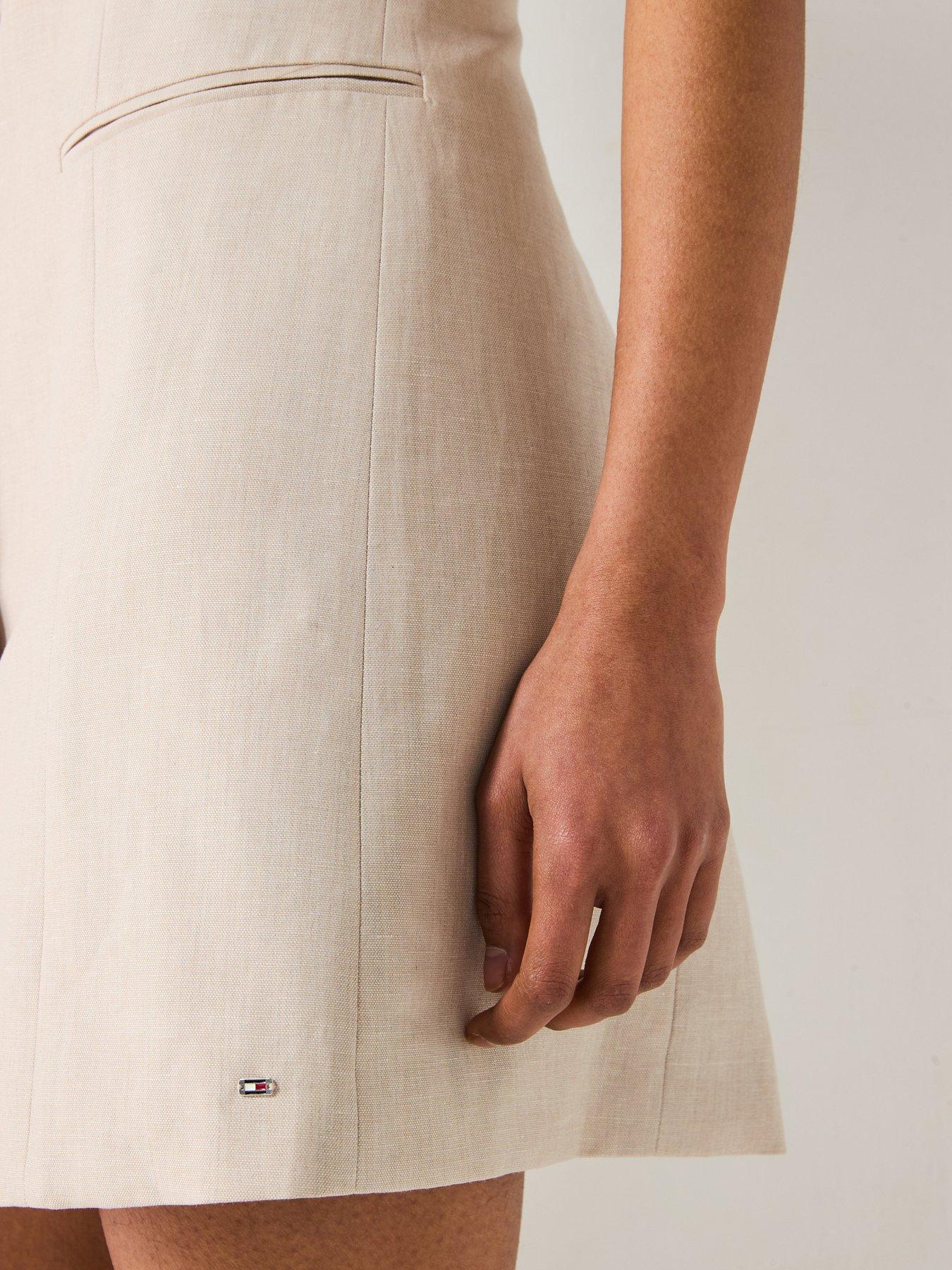 Image 5 of 6 of Tommy Hilfiger Linen Sleeveless Mini Dress - Beige