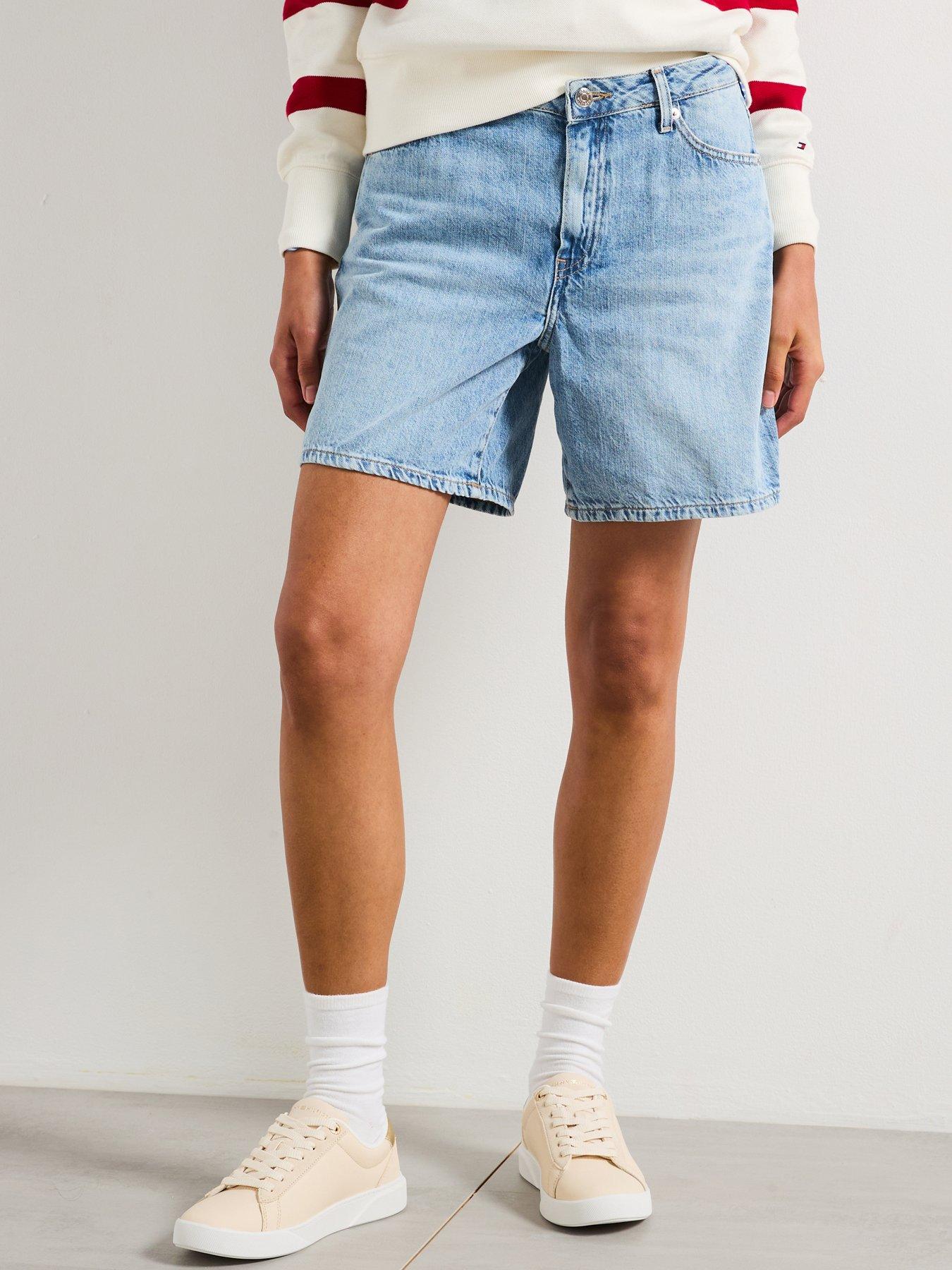 undefined Mid Rise Denim Short - Blue