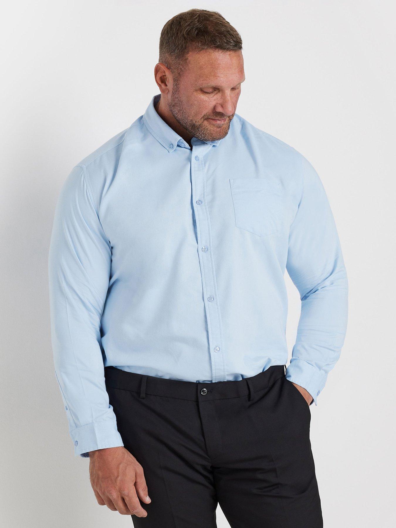 BadRhino Long Sleeve Oxford Shirt, Blue, Size 4Xl, Men
