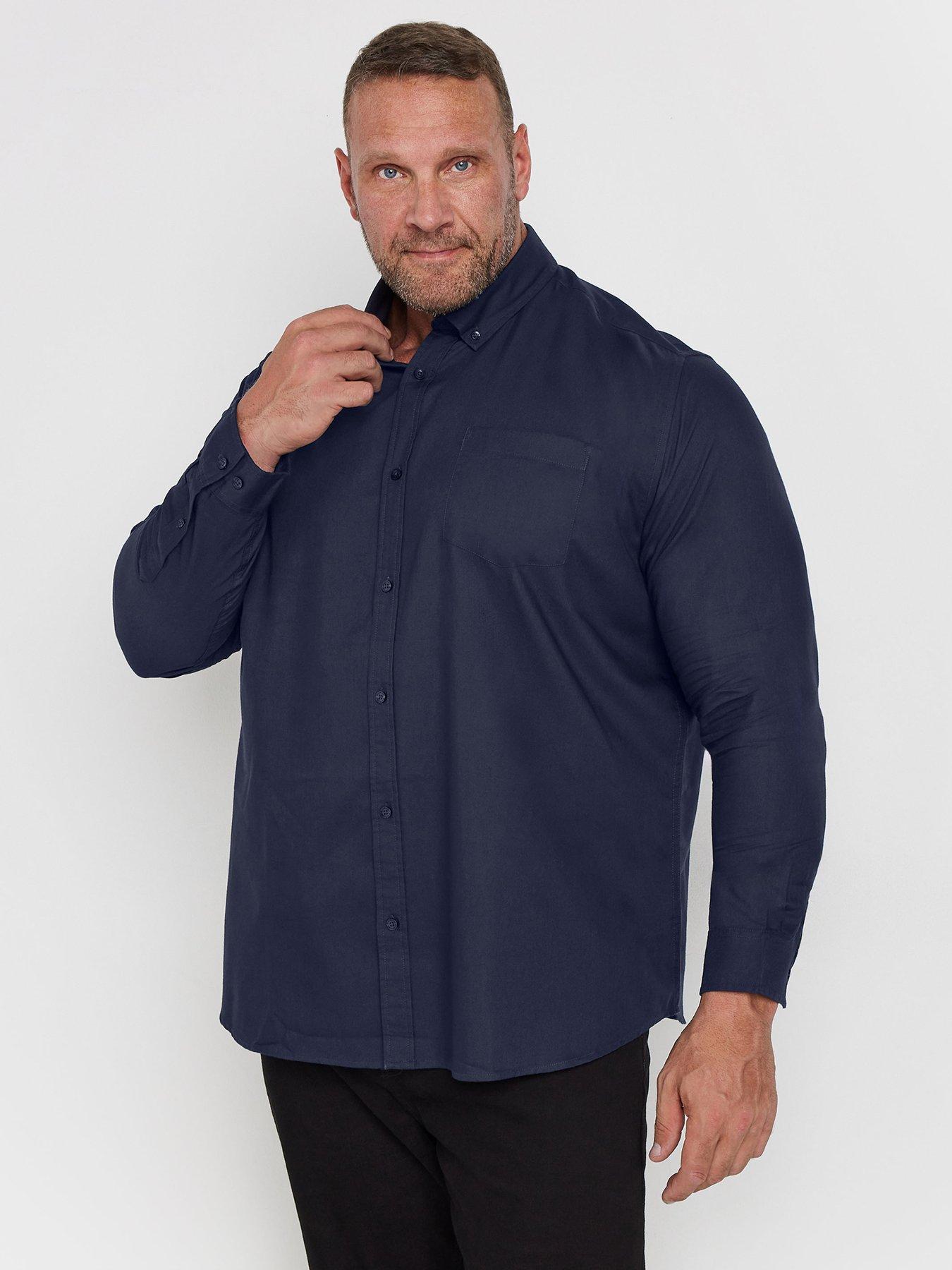 BadRhino Long Sleeve Oxford Shirt, Blue, Size 3Xl, Men