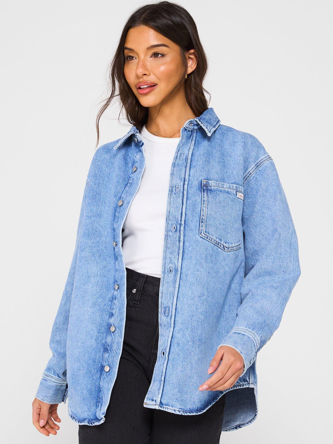 undefined Oversized Denim Shirt - Blue