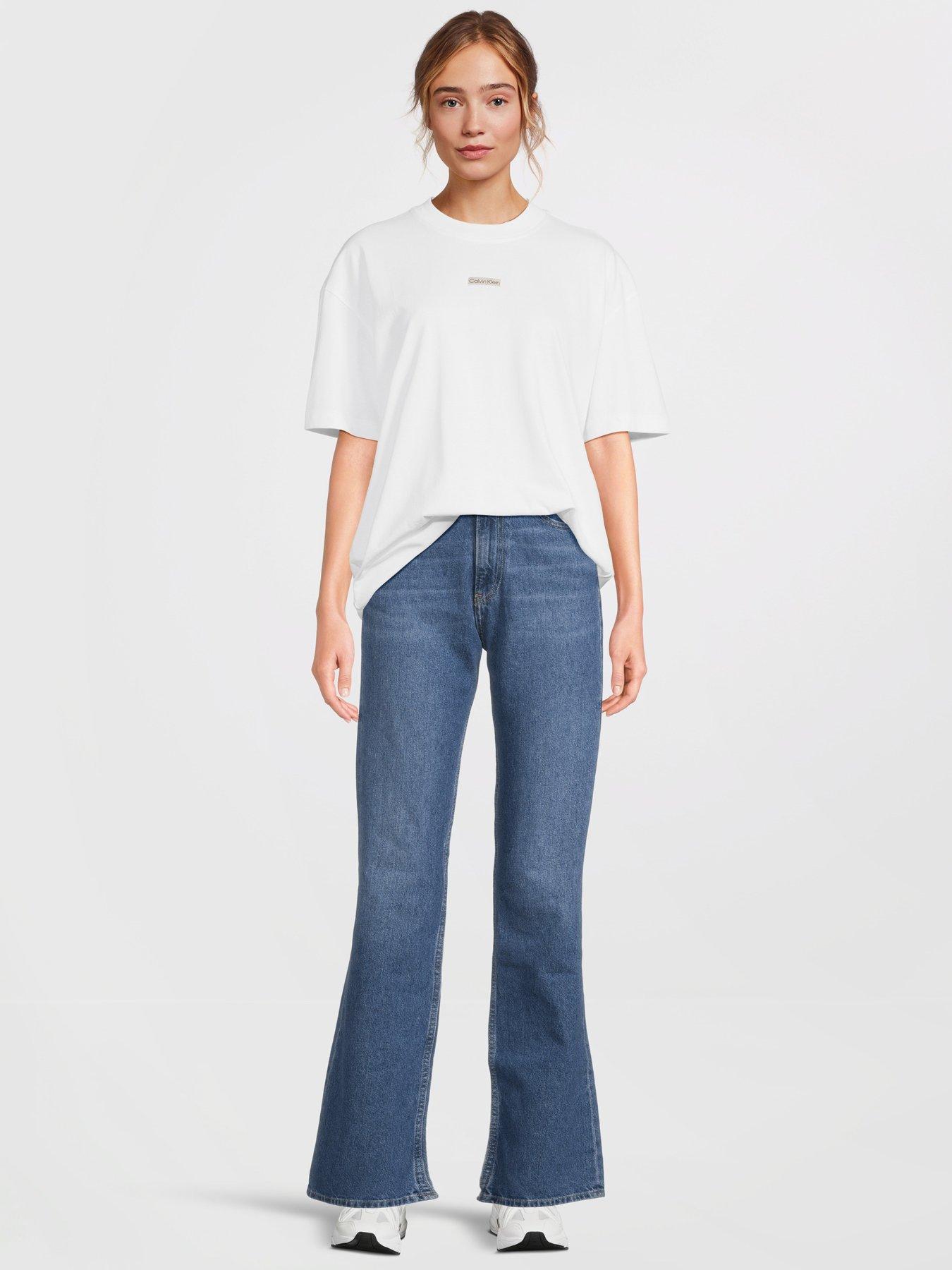 Image 3 of 5 of Calvin Klein Jeans Institutional Logo Oversized T-Shirt - White