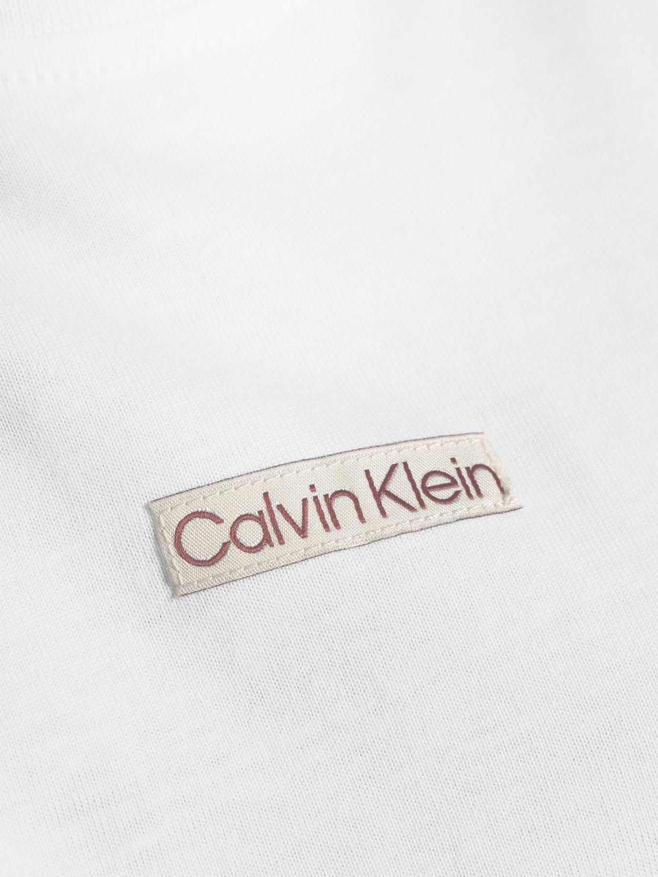Image 4 of 5 of Calvin Klein Jeans Institutional Logo Oversized T-Shirt - White