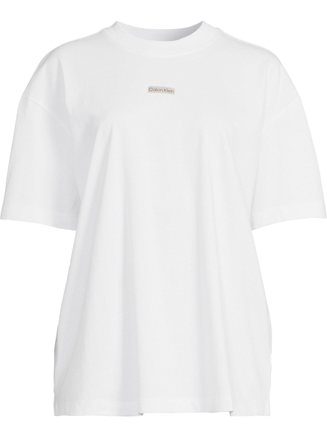 Image 5 of 5 of Calvin Klein Jeans Institutional Logo Oversized T-Shirt - White