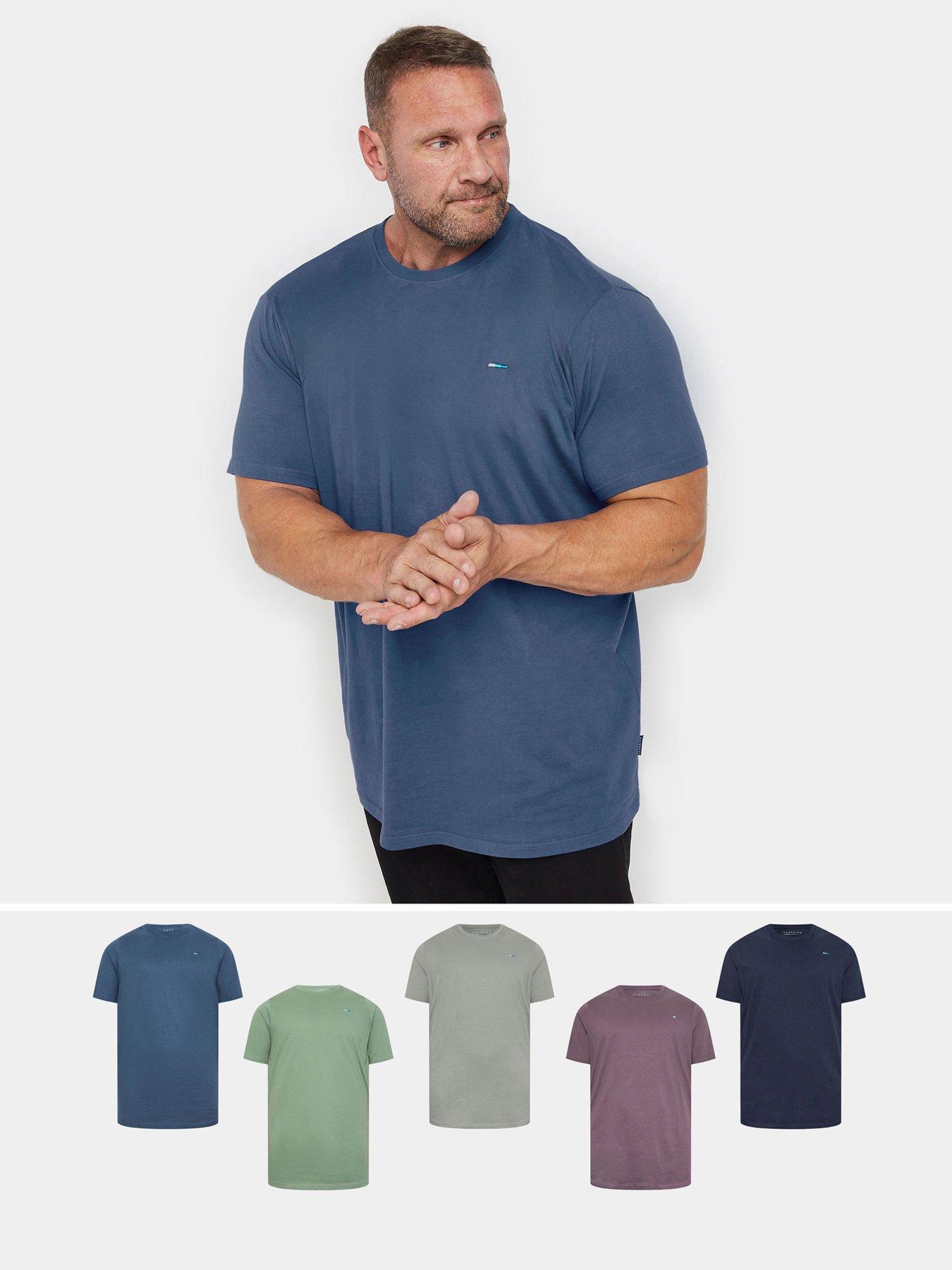 BadRhino 5 Pack T-Shirt, Blue, Size 5-6Xl, Men