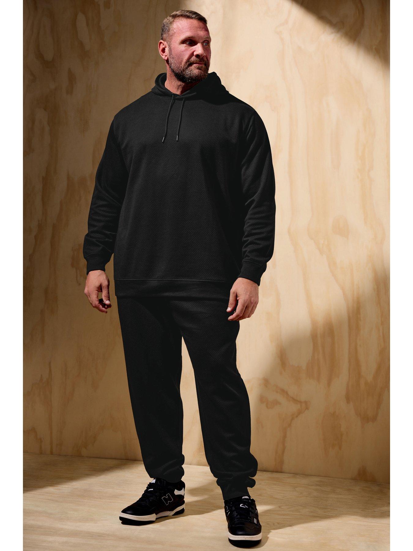 undefined Big  &  Tall Diamond Quilted Hoodie - Black