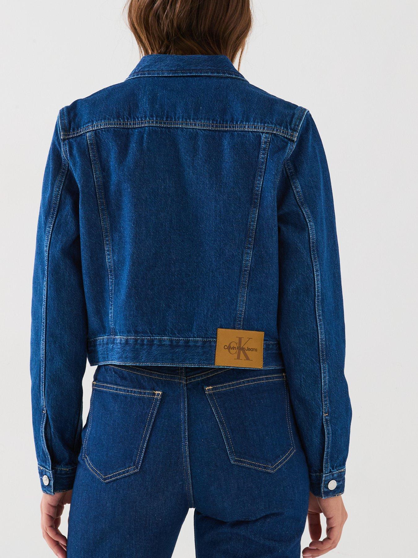 Image 2 of 6 of Calvin Klein Jeans Cropped Denim Jacket - Blue