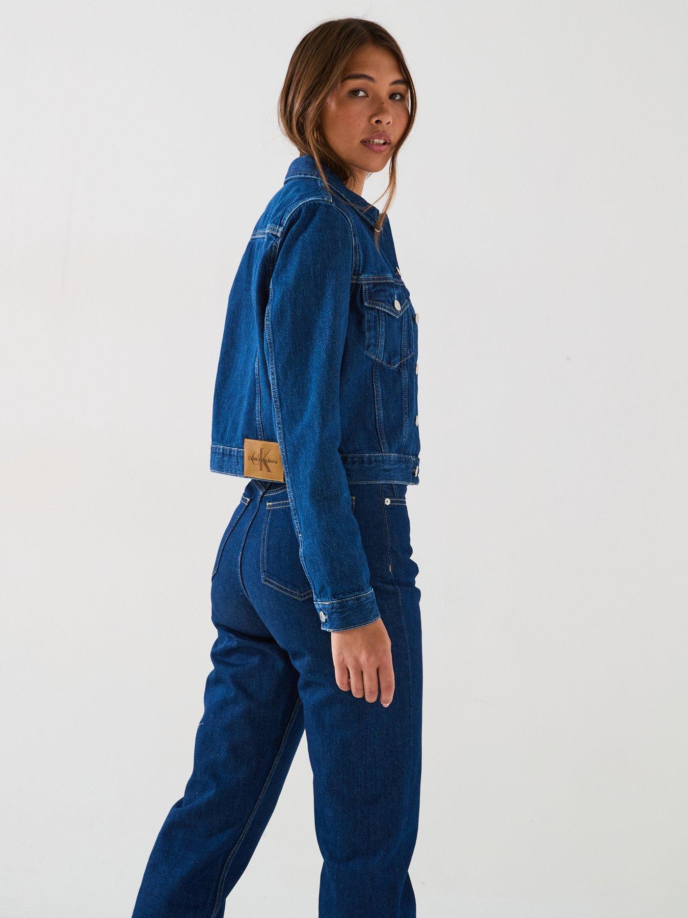 Image 5 of 6 of Calvin Klein Jeans Cropped Denim Jacket - Blue