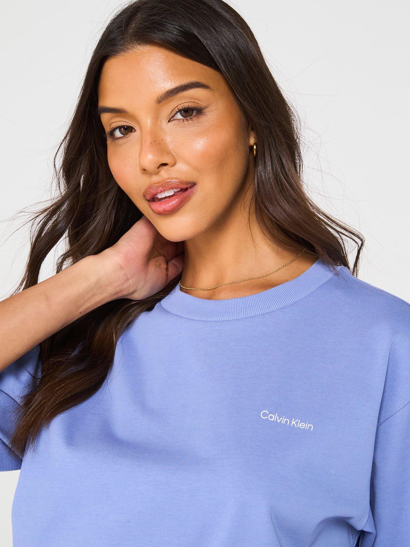 Image 5 of 6 of Calvin Klein Jeans Logo Back Oversized T-Shirt - Blue