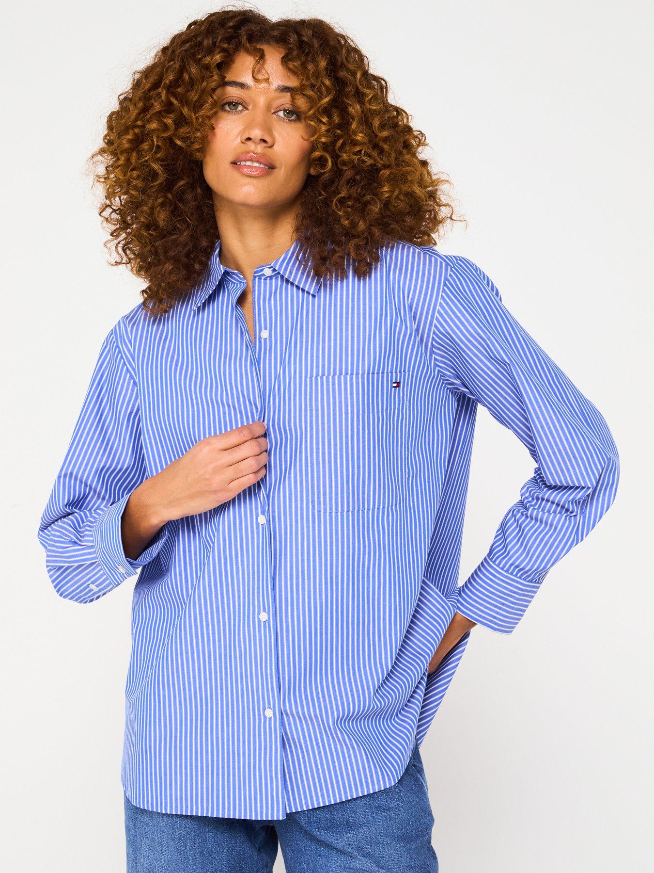 undefined Poplin Stripe Shirt - Blue