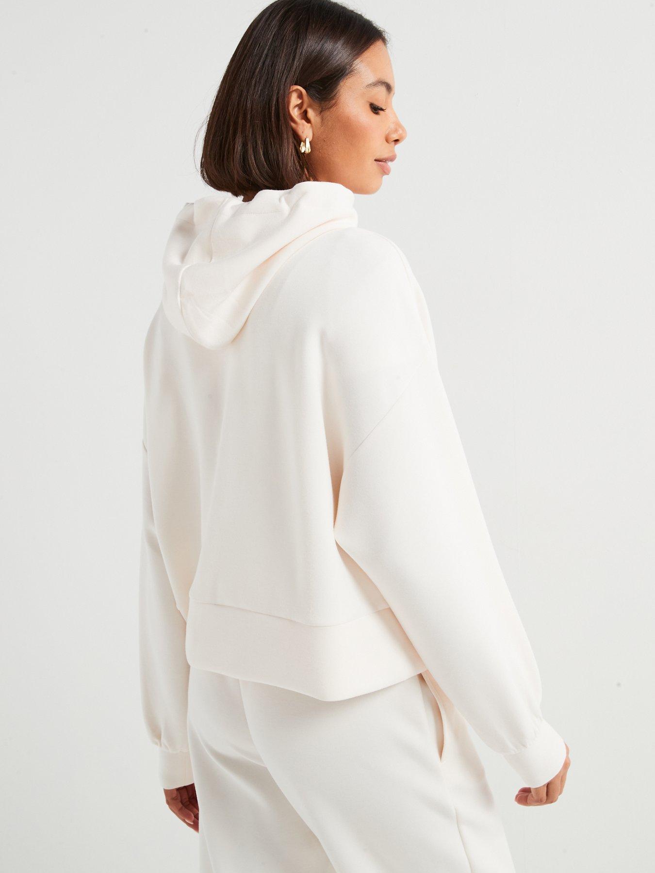 Image 2 of 4 of Armani Exchange Embellished Logo Hoodie - White