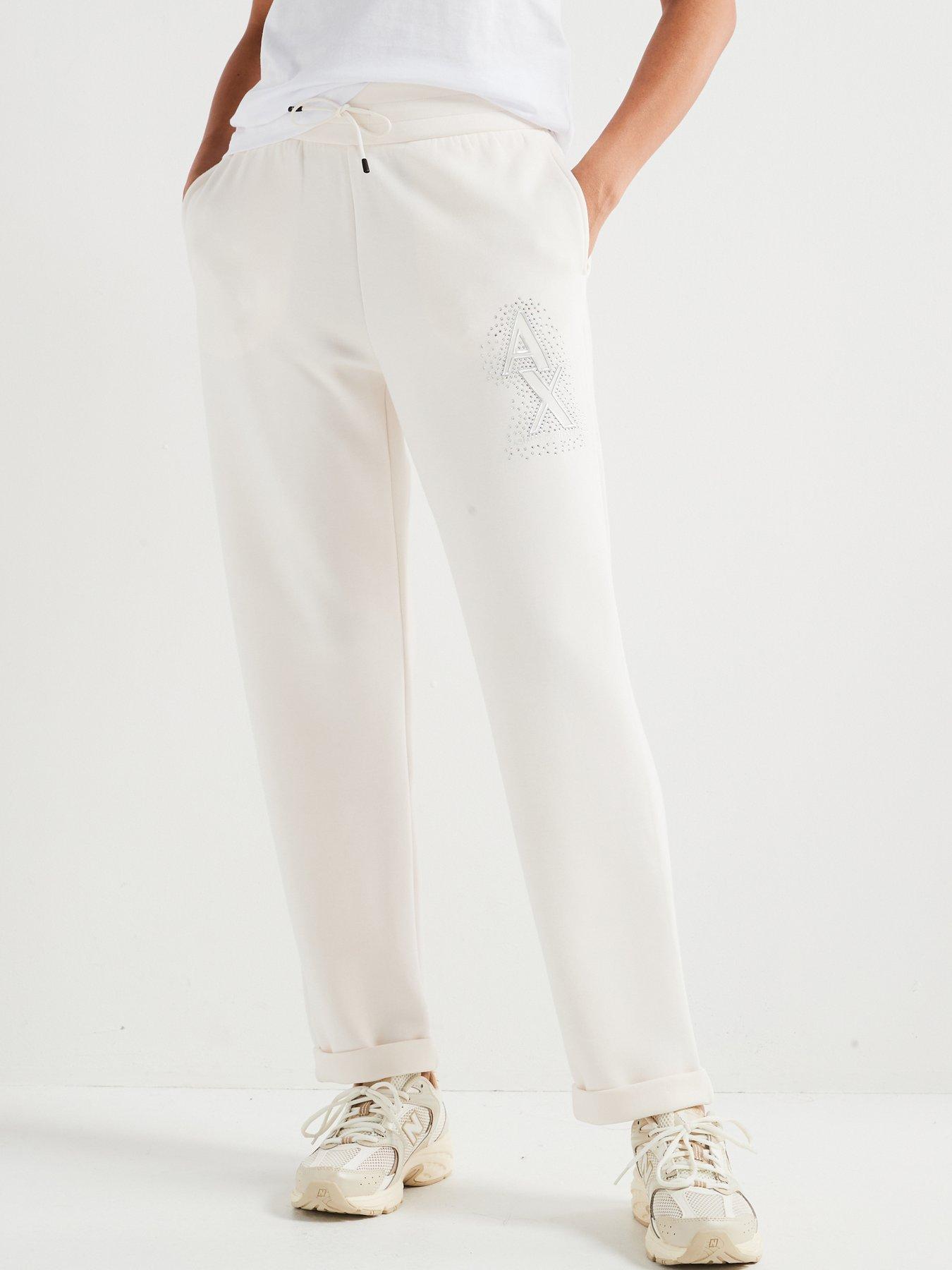 undefined Embellished Logo Jogging Trousers - White