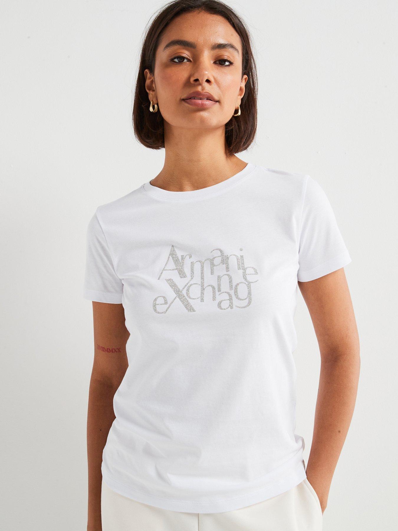undefined Embellished Logo Short Sleeve T-Shirt - White