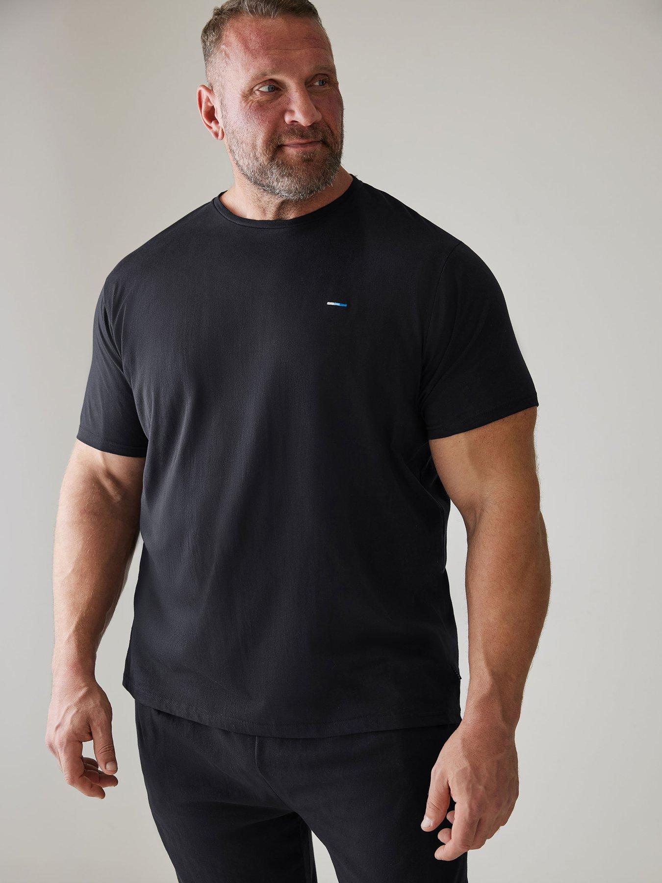 Image 2 of 3 of BadRhino Big &amp; Tall Lounge Trouser &amp; T-Shirt Set - Black