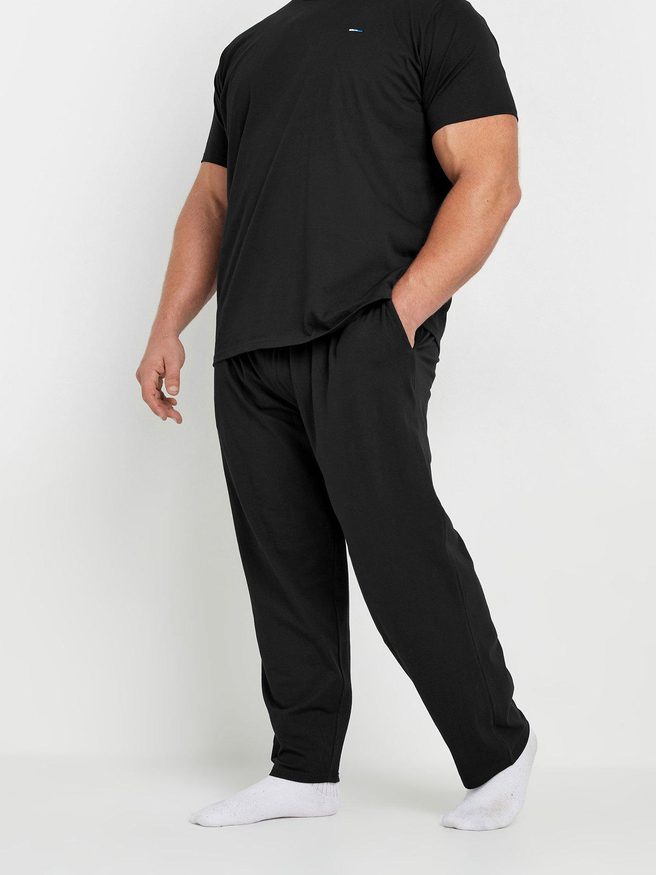 Image 3 of 3 of BadRhino Big &amp; Tall Lounge Trouser &amp; T-Shirt Set - Black