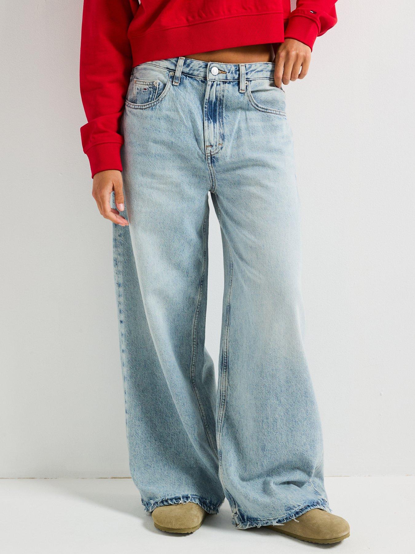 undefined Charlie Mid Rise Wide Leg Jean - Blue
