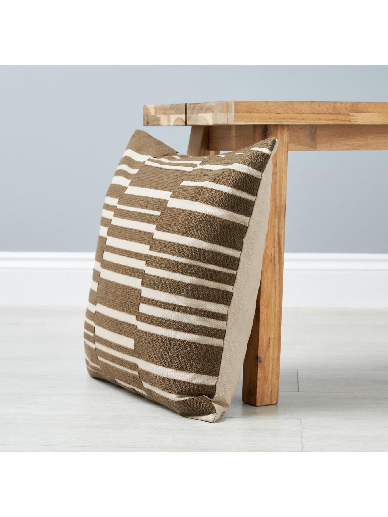 Image 3 of 6 of The Very Collection Geo Woven Cushion - Brown