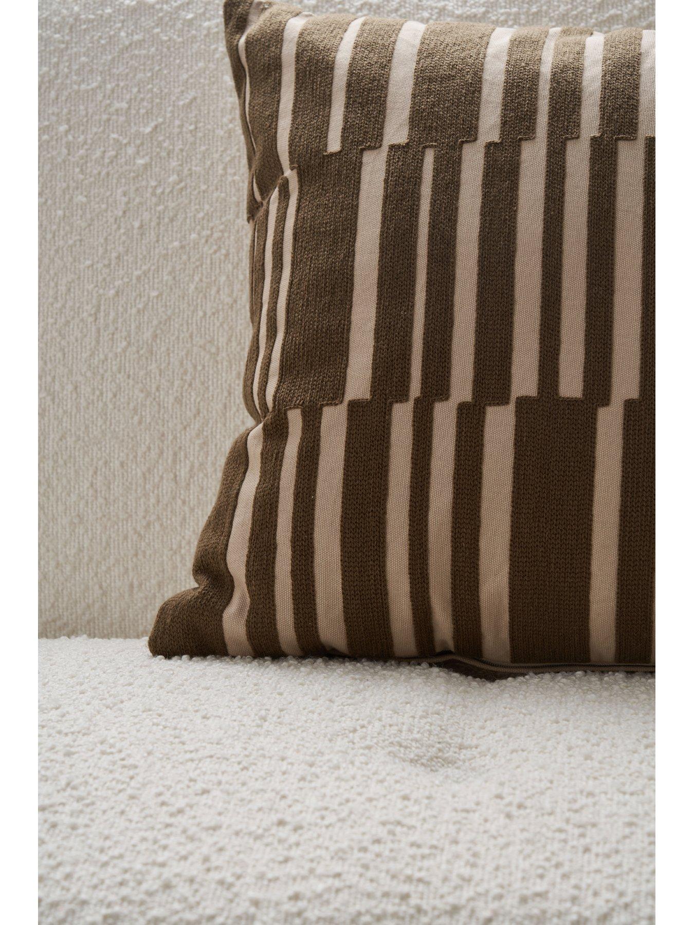 Image 6 of 6 of The Very Collection Geo Woven Cushion - Brown