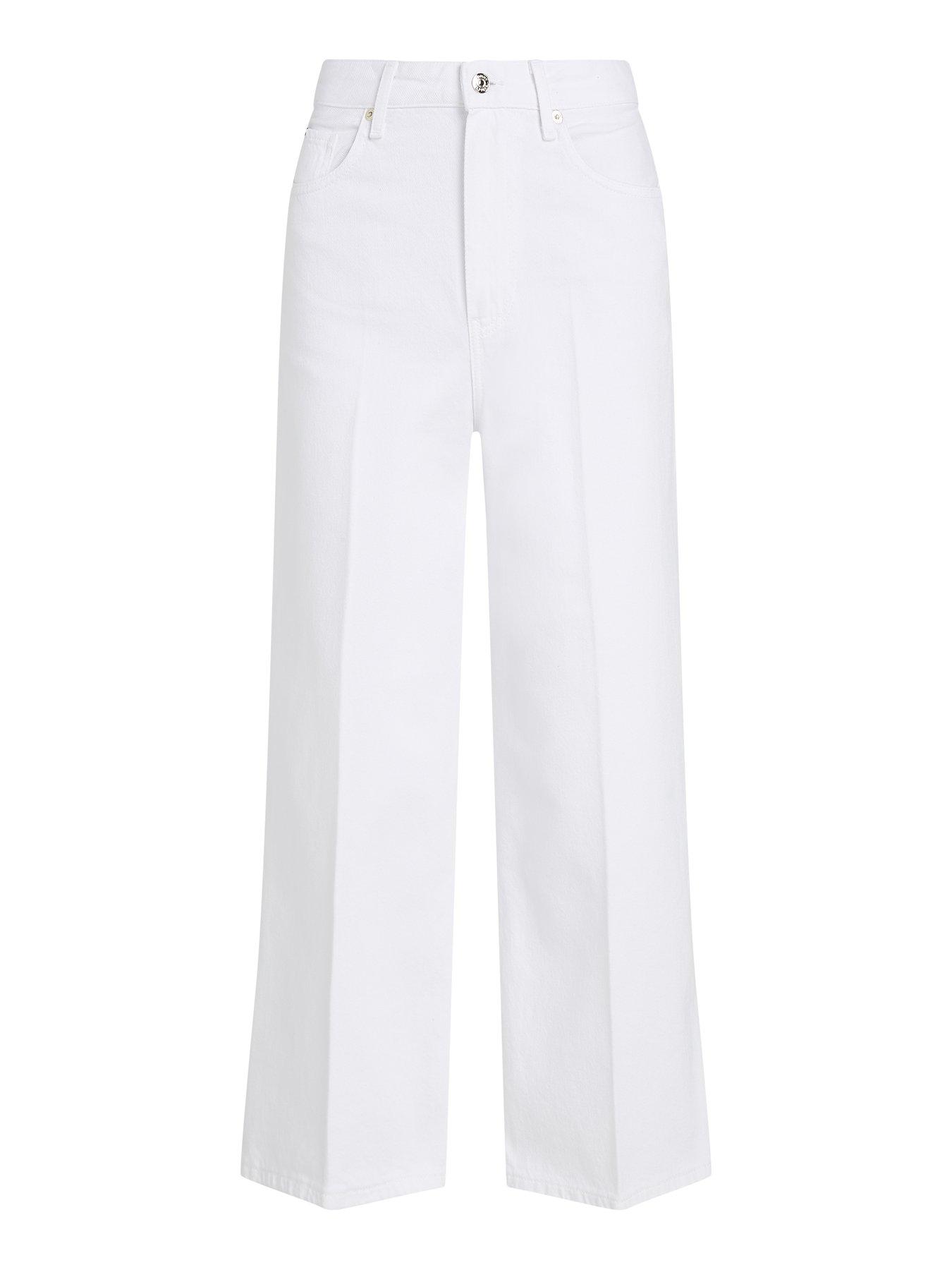 Image 5 of 6 of Tommy Hilfiger High Rise Wide Leg Jeans - White