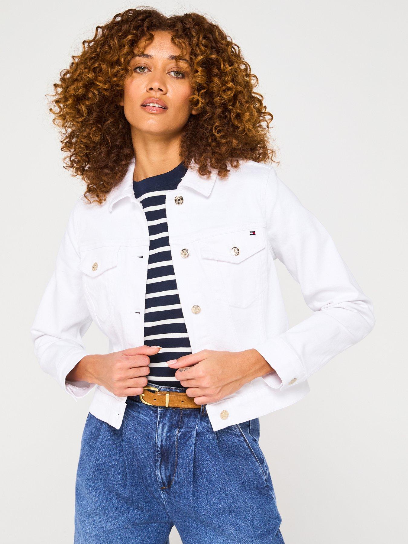 undefined Slim Denim Jacket - White