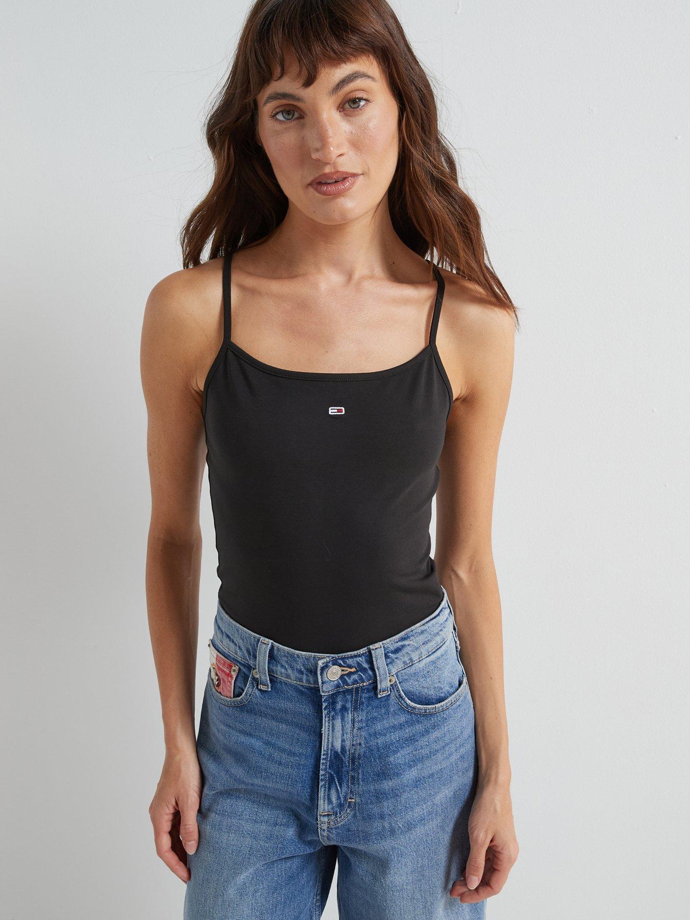 undefined Mini Badge Vest Top - Black