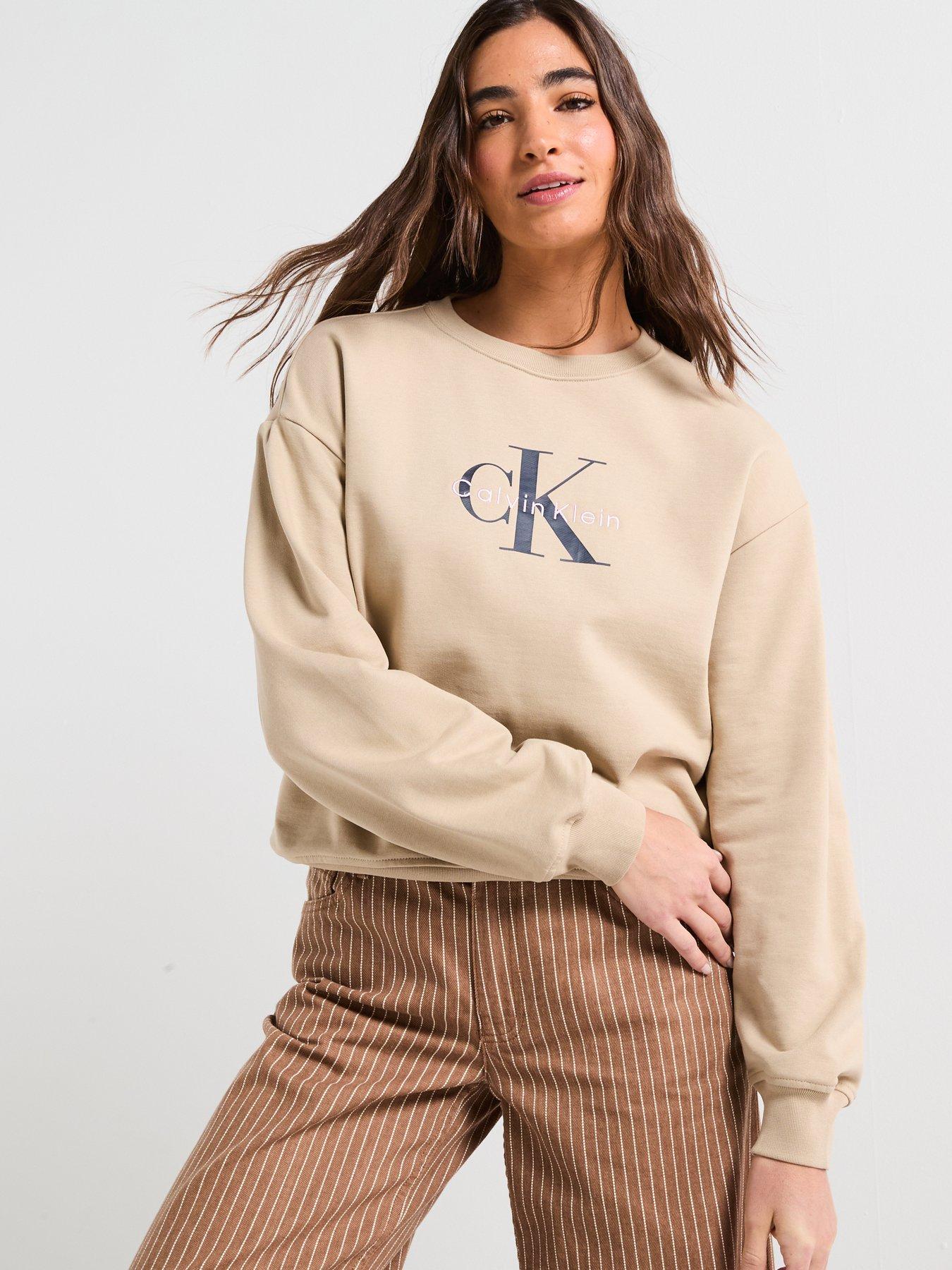 Calvin Klein Jeans Monologo French Terry Sweatshirt - Beige