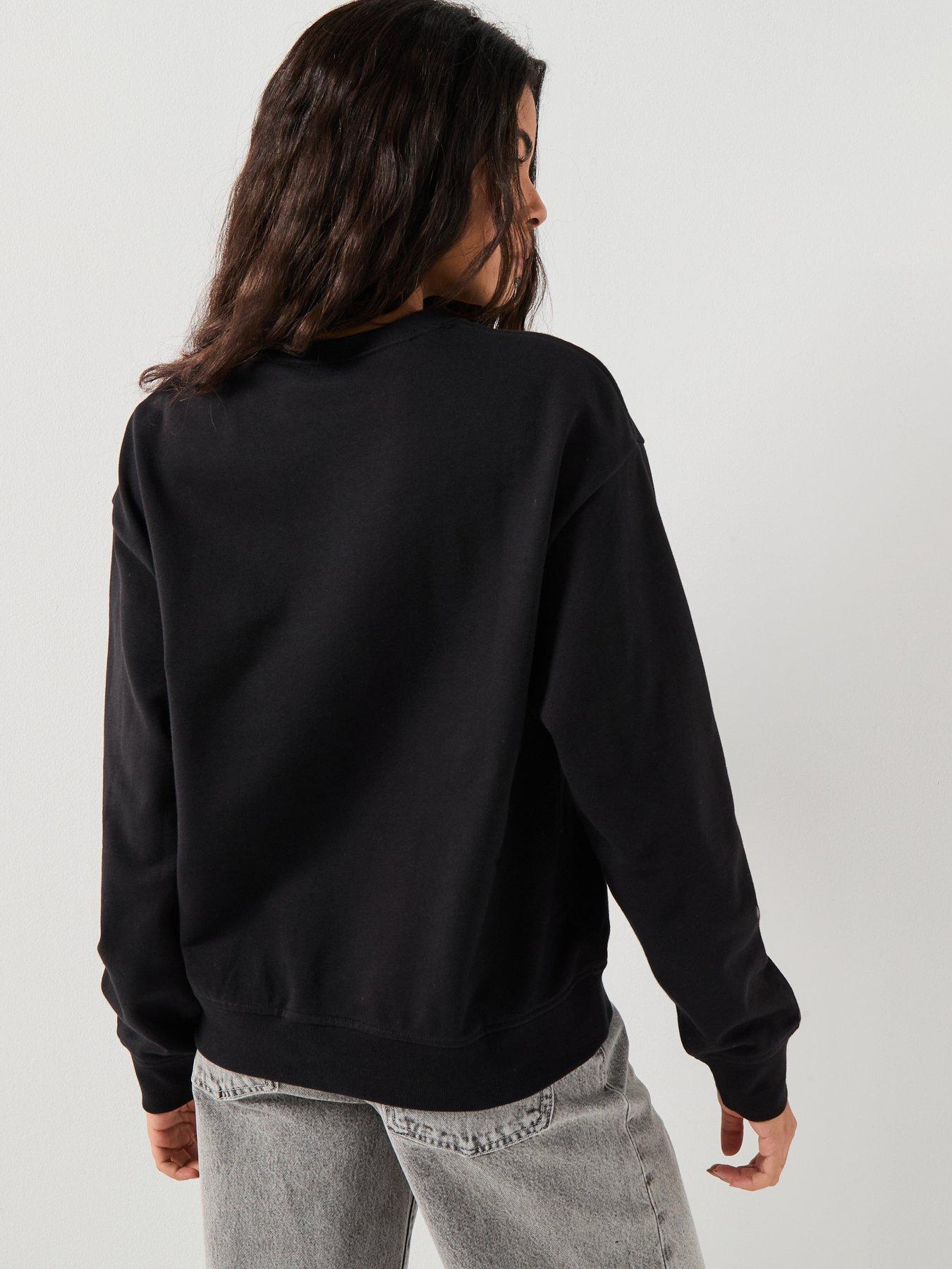 Image 2 of 5 of Calvin Klein Jeans Monologo French Terry Sweatshirt - Black