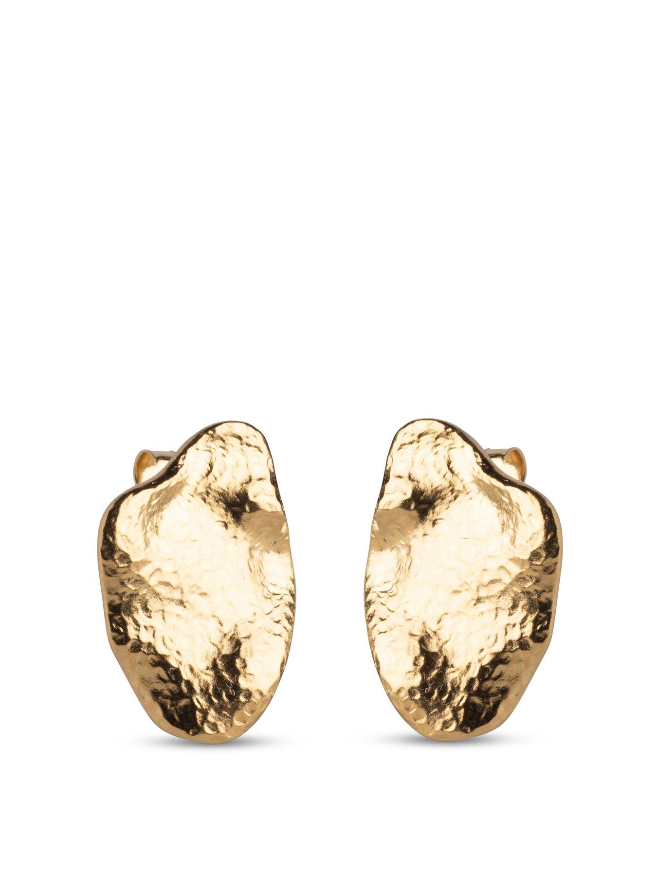 Product photograph of Enamel Copenhagen Maia Large Gold Studs 18ct Gold-plated And 925 Sterling Silver from very.co.uk