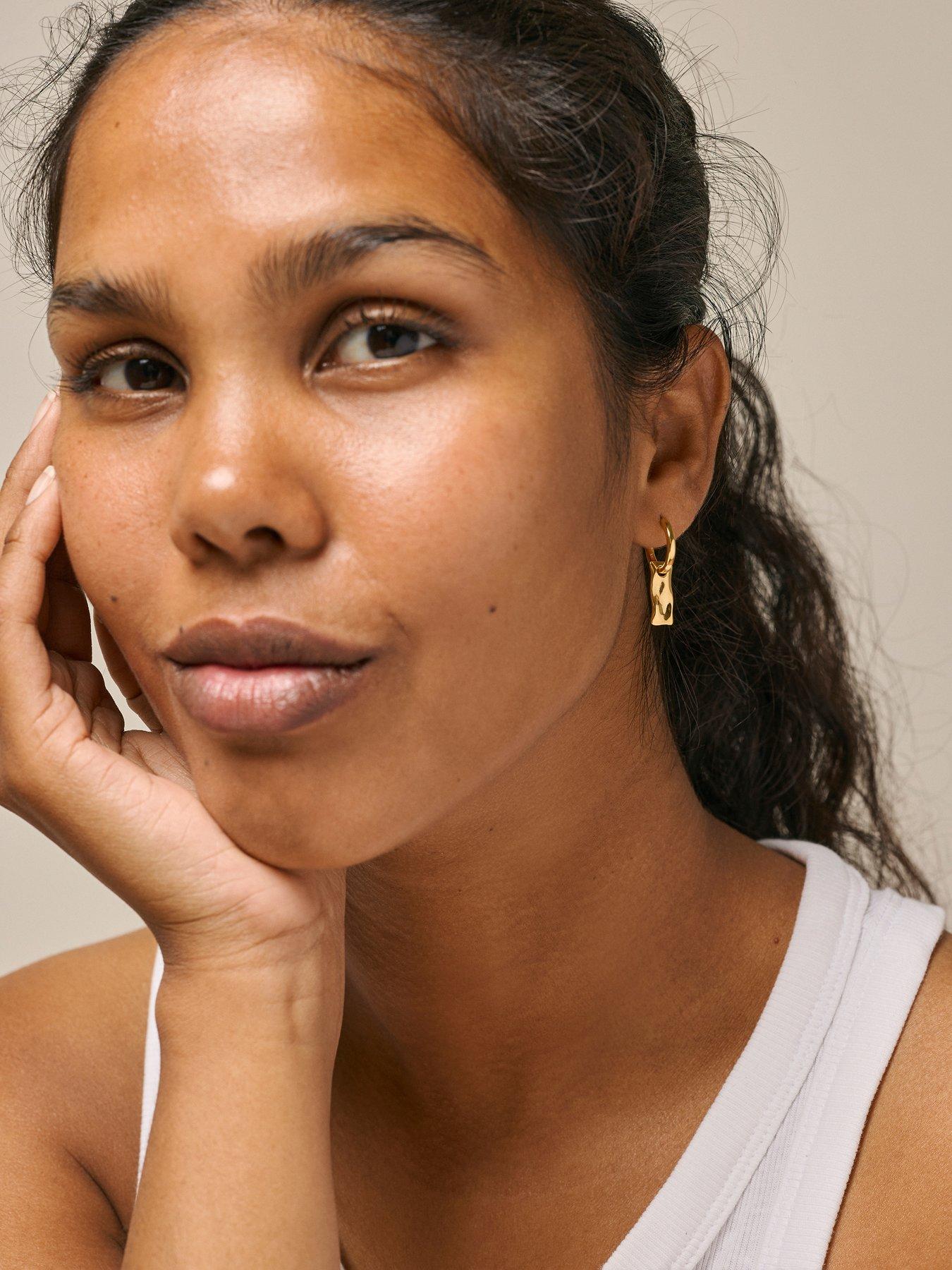 Image 2 of 4 of ENAMEL Copenhagen Tara Gold Hoops, 18ct Gold-Plated and 925 Sterling Silver
