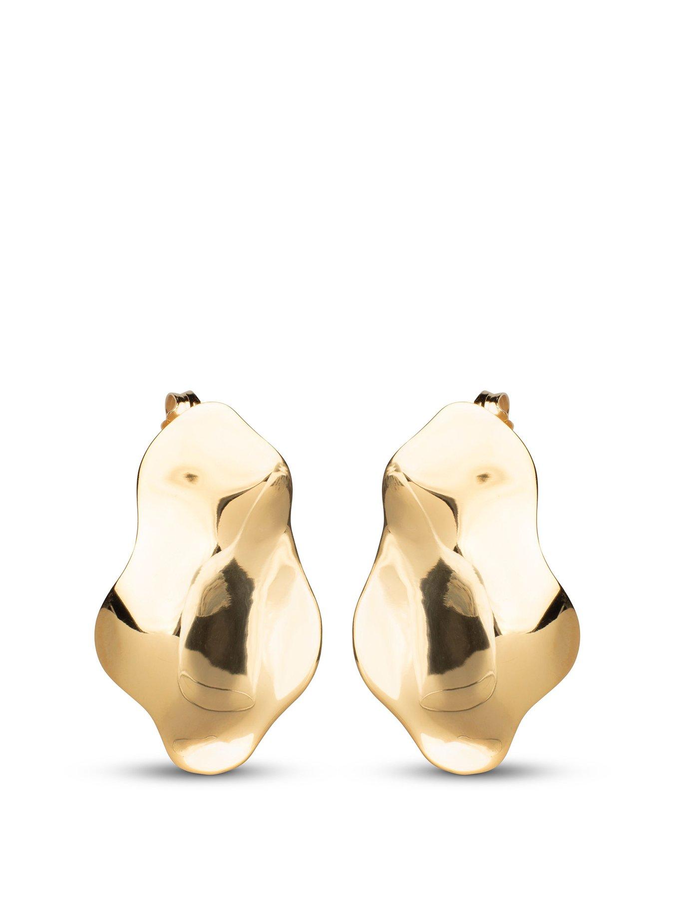 Product photograph of Enamel Copenhagen Cleopatra Gold Earrings 18ct Gold-plated And 925 Sterling Silver from very.co.uk