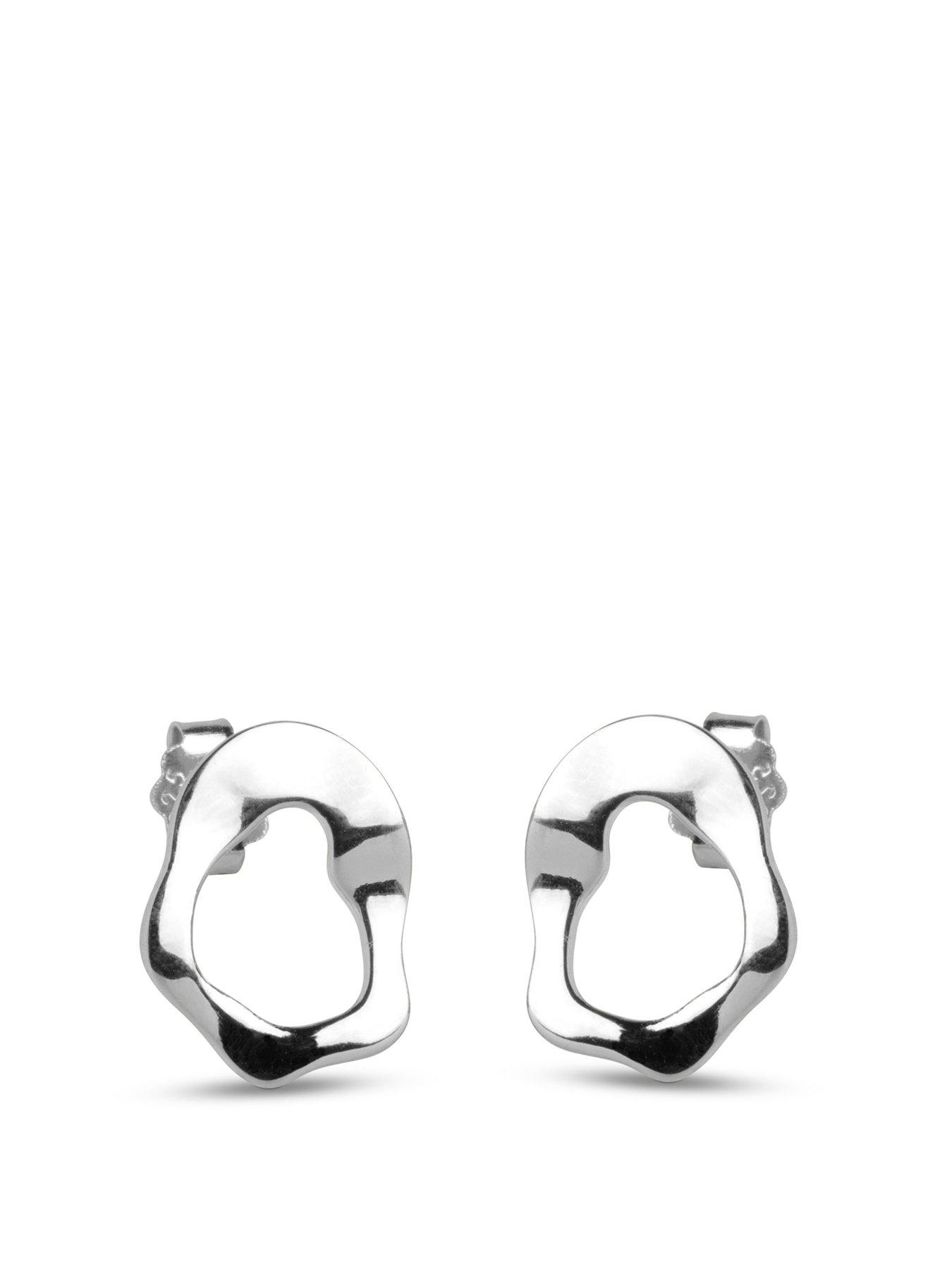 Product photograph of Enamel Copenhagen Silver Daphne Studs 925 Sterling Silver from very.co.uk