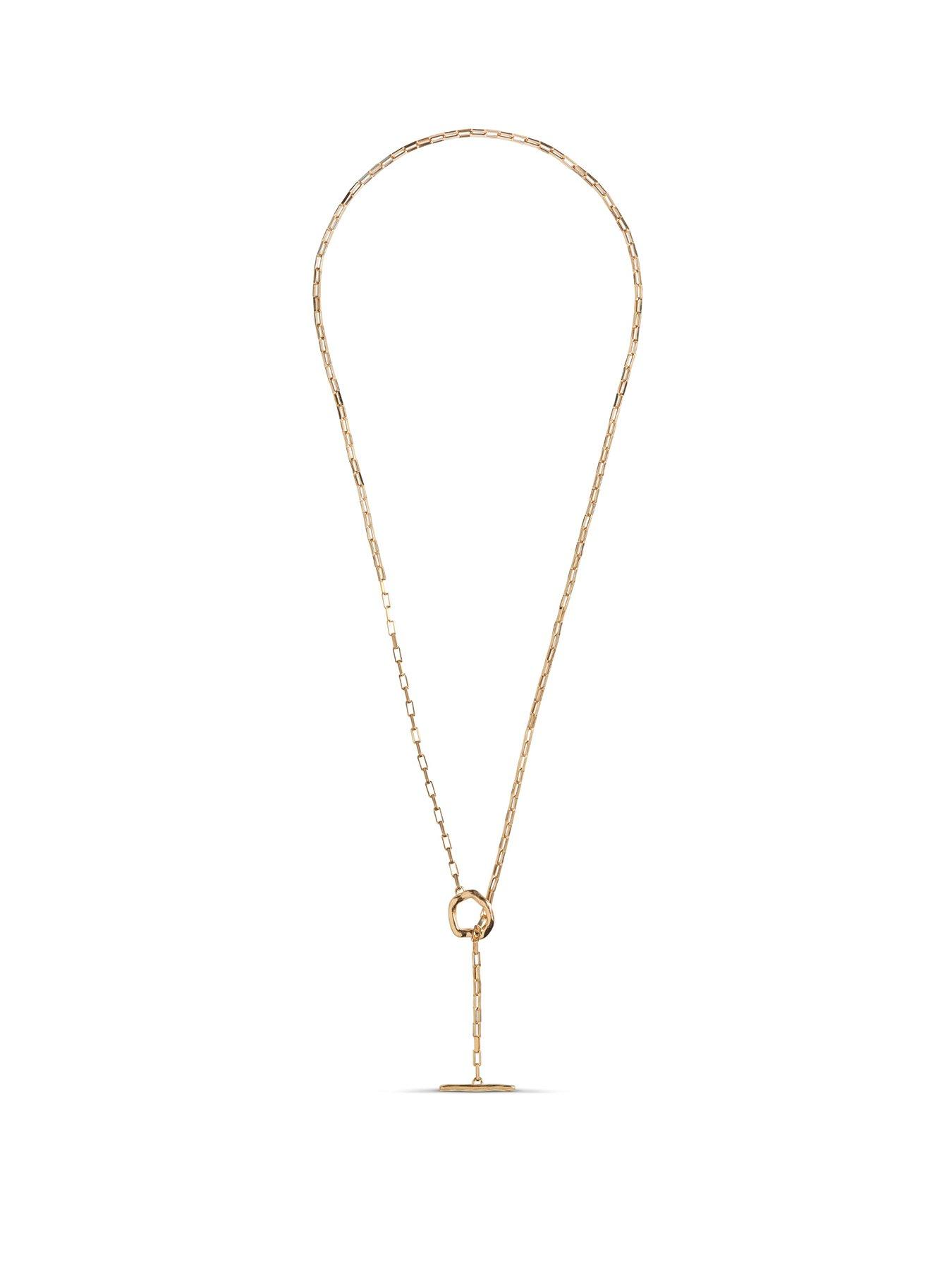 undefined Noel Gold 50cm Necklace, 18ct Gold-Plated and 925 Sterling Silver