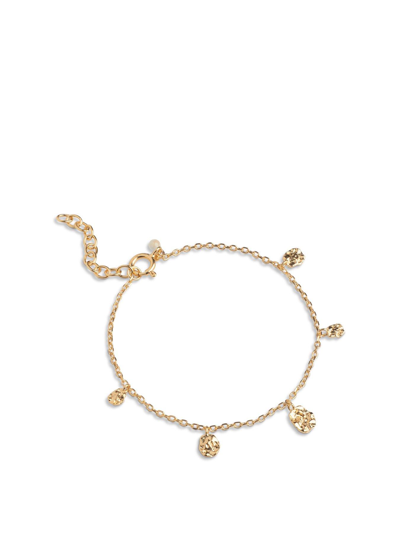 Product photograph of Enamel Copenhagen Refined Gold Charm Bracelet 18ct Gold-plated And 925 Sterling Silver from very.co.uk